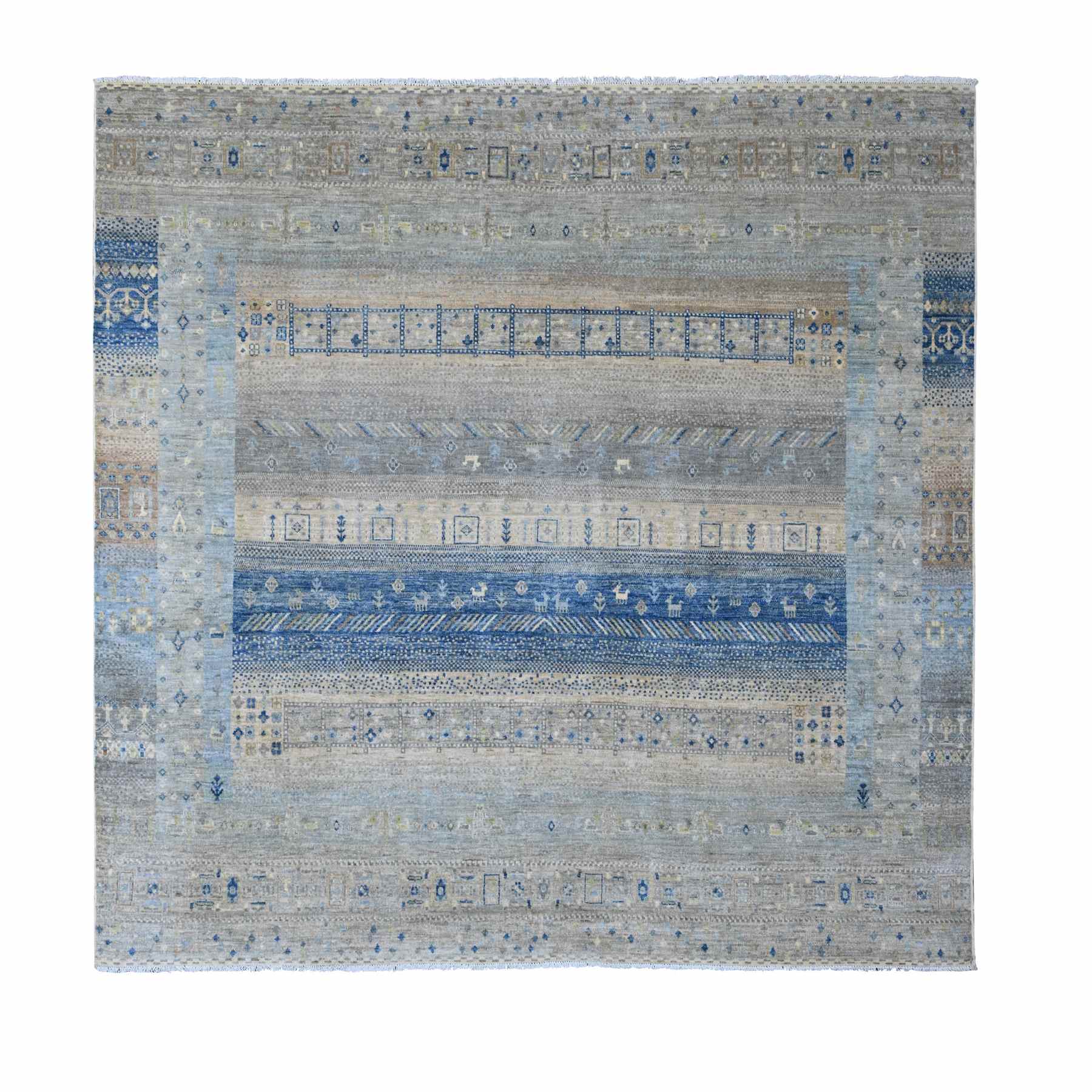 Tribal-Geometric-Hand-Knotted-Rug-104575