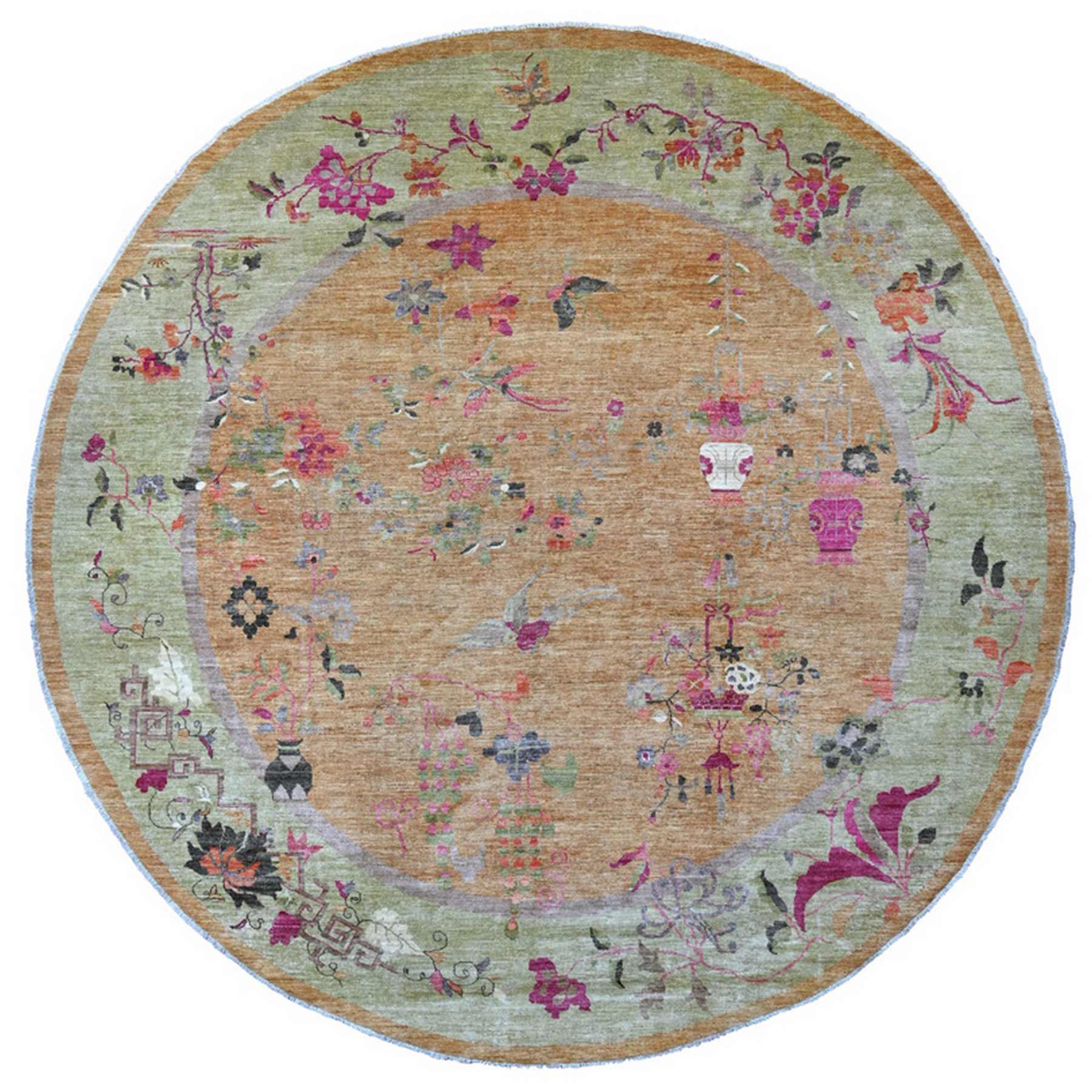 Oushak-And-Peshawar-Hand-Knotted-Rug-105220