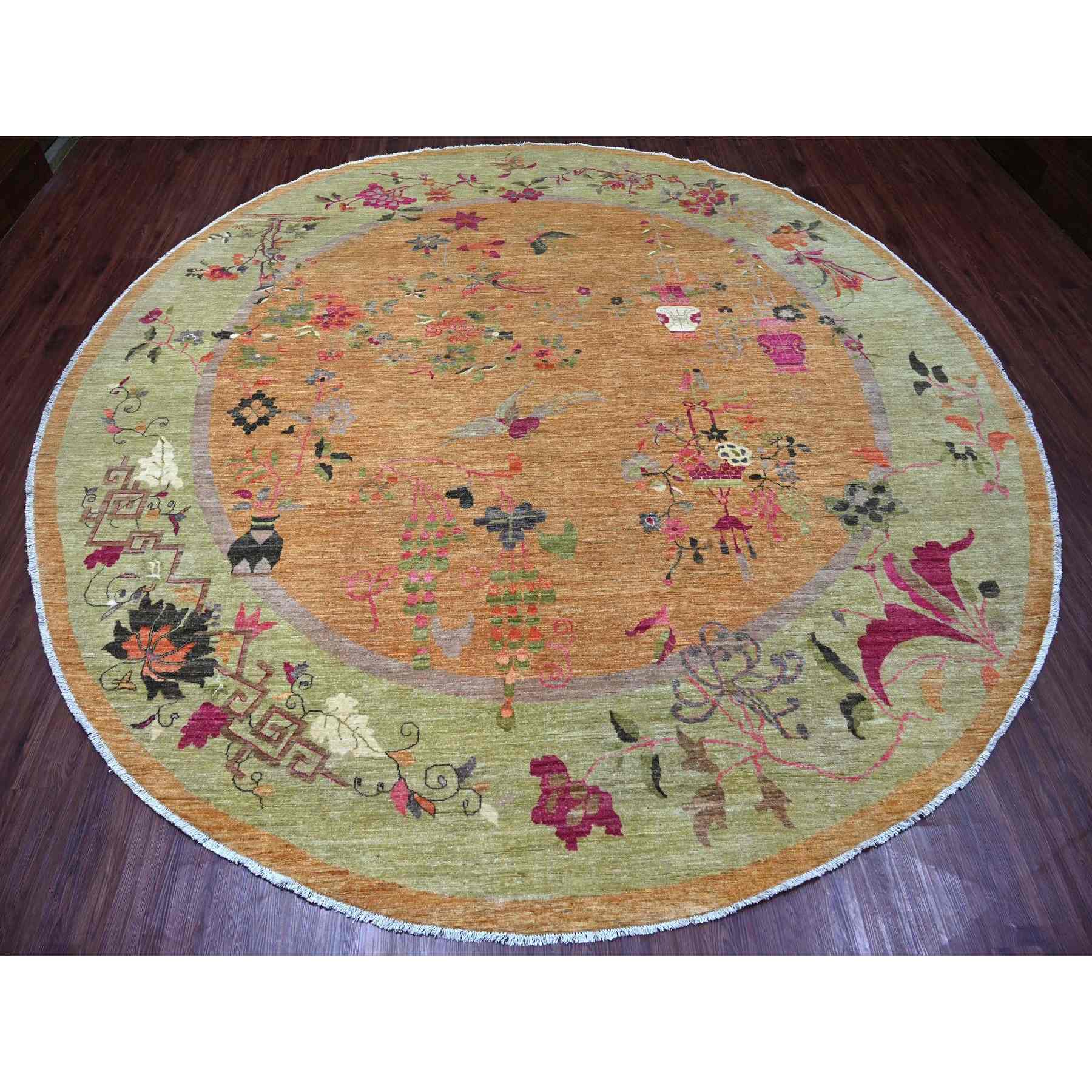 Oushak-And-Peshawar-Hand-Knotted-Rug-105220