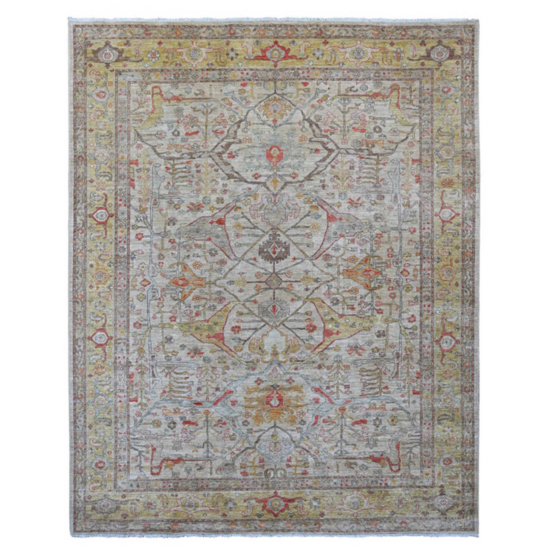 Oushak-And-Peshawar-Hand-Knotted-Rug-105255