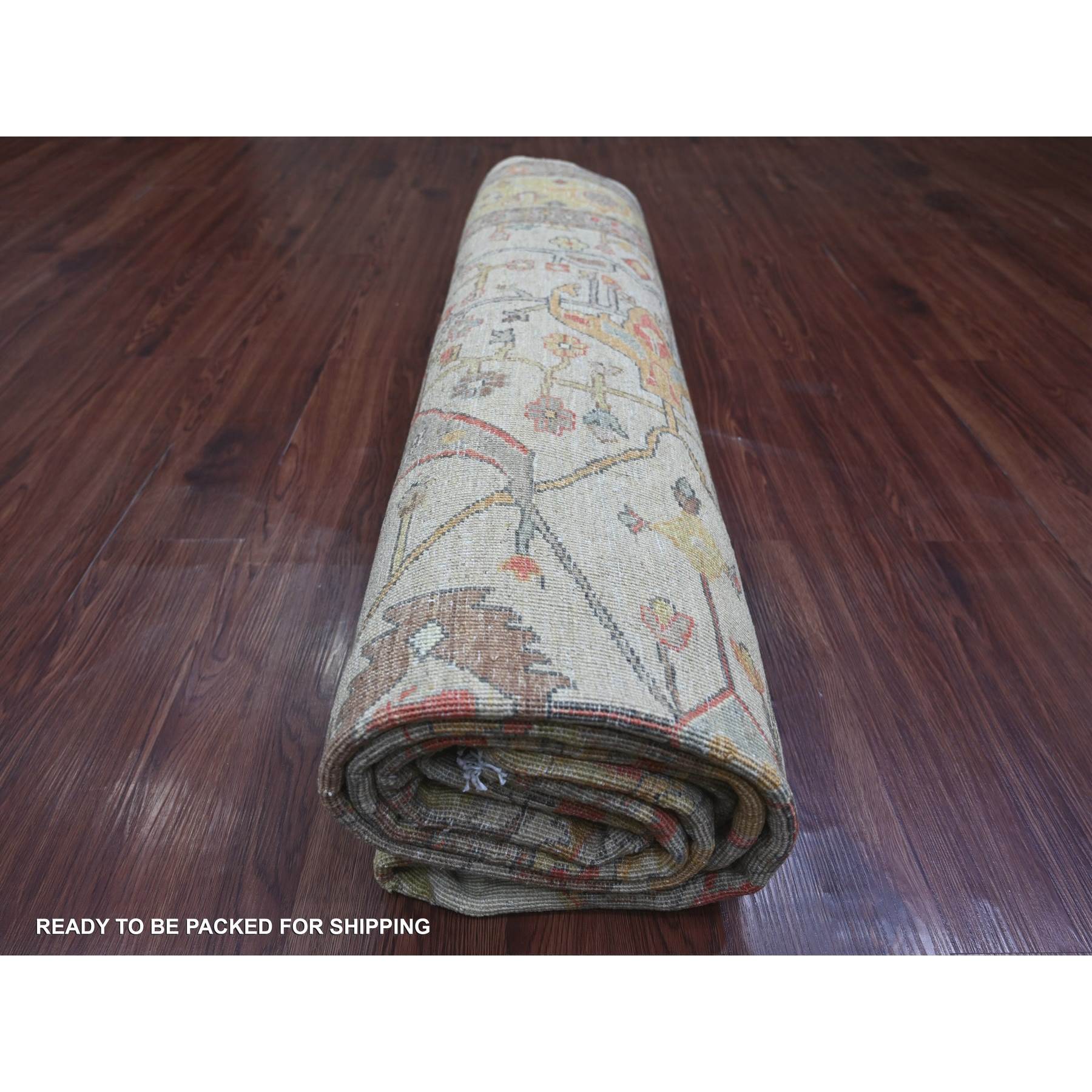 Oushak-And-Peshawar-Hand-Knotted-Rug-105255