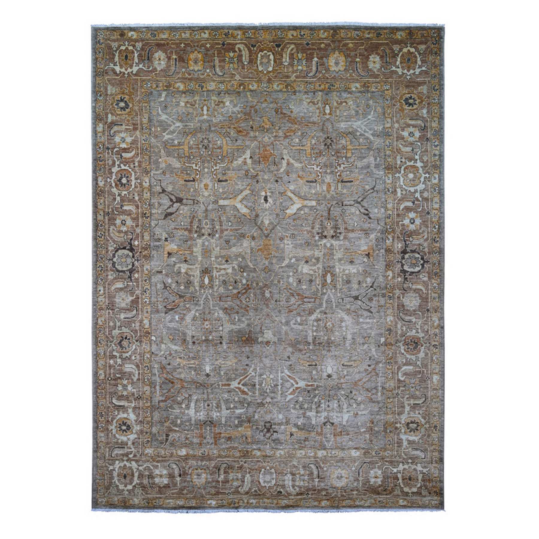 Oushak-And-Peshawar-Hand-Knotted-Rug-105270
