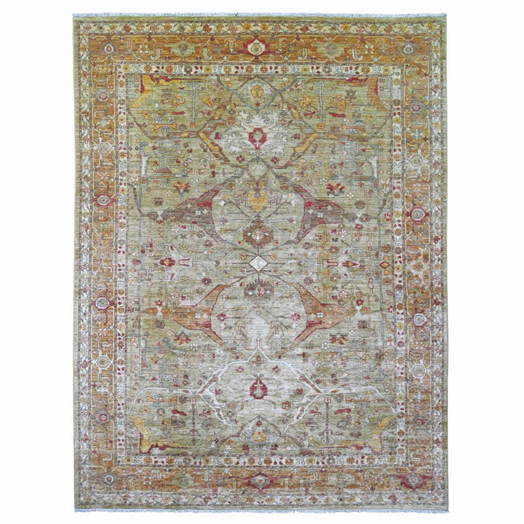 Oushak-And-Peshawar-Hand-Knotted-Rug-105275