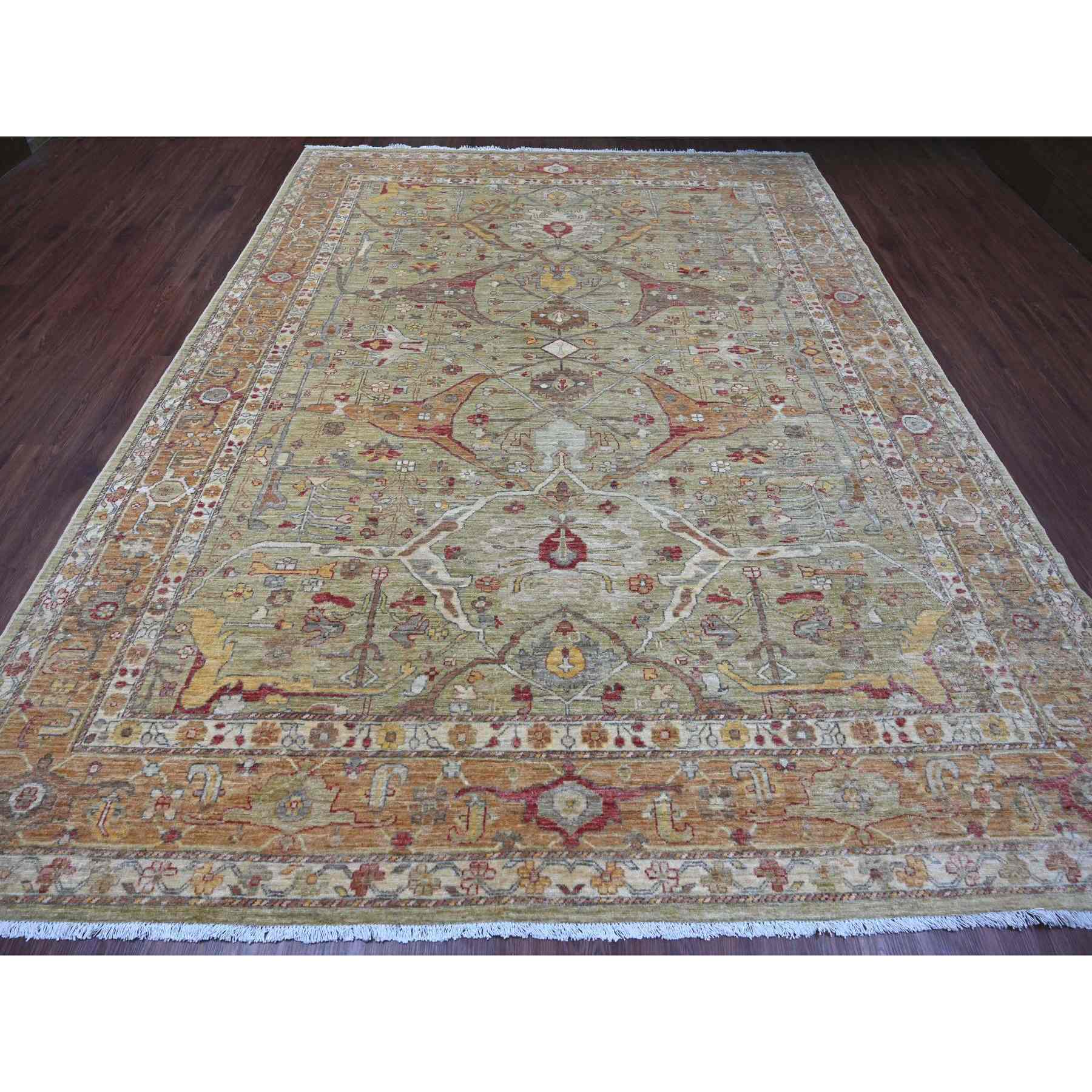 Oushak-And-Peshawar-Hand-Knotted-Rug-105275