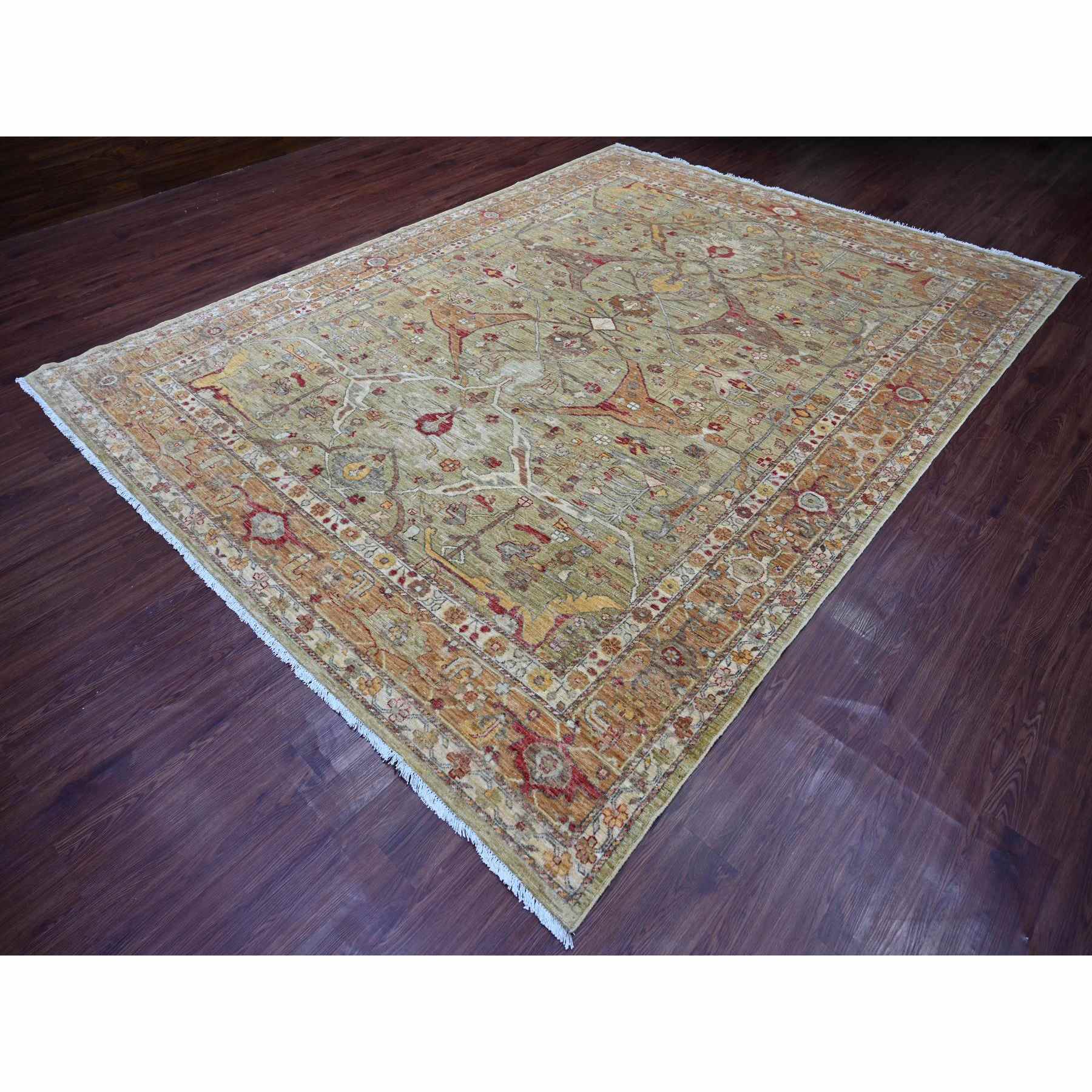 Oushak-And-Peshawar-Hand-Knotted-Rug-105275