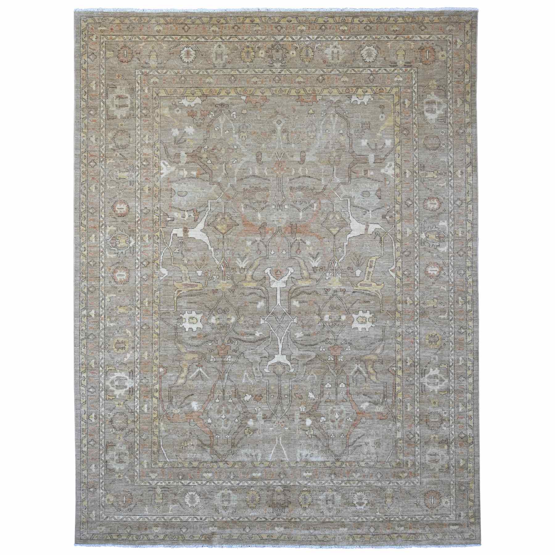 Oushak-And-Peshawar-Hand-Knotted-Rug-105525
