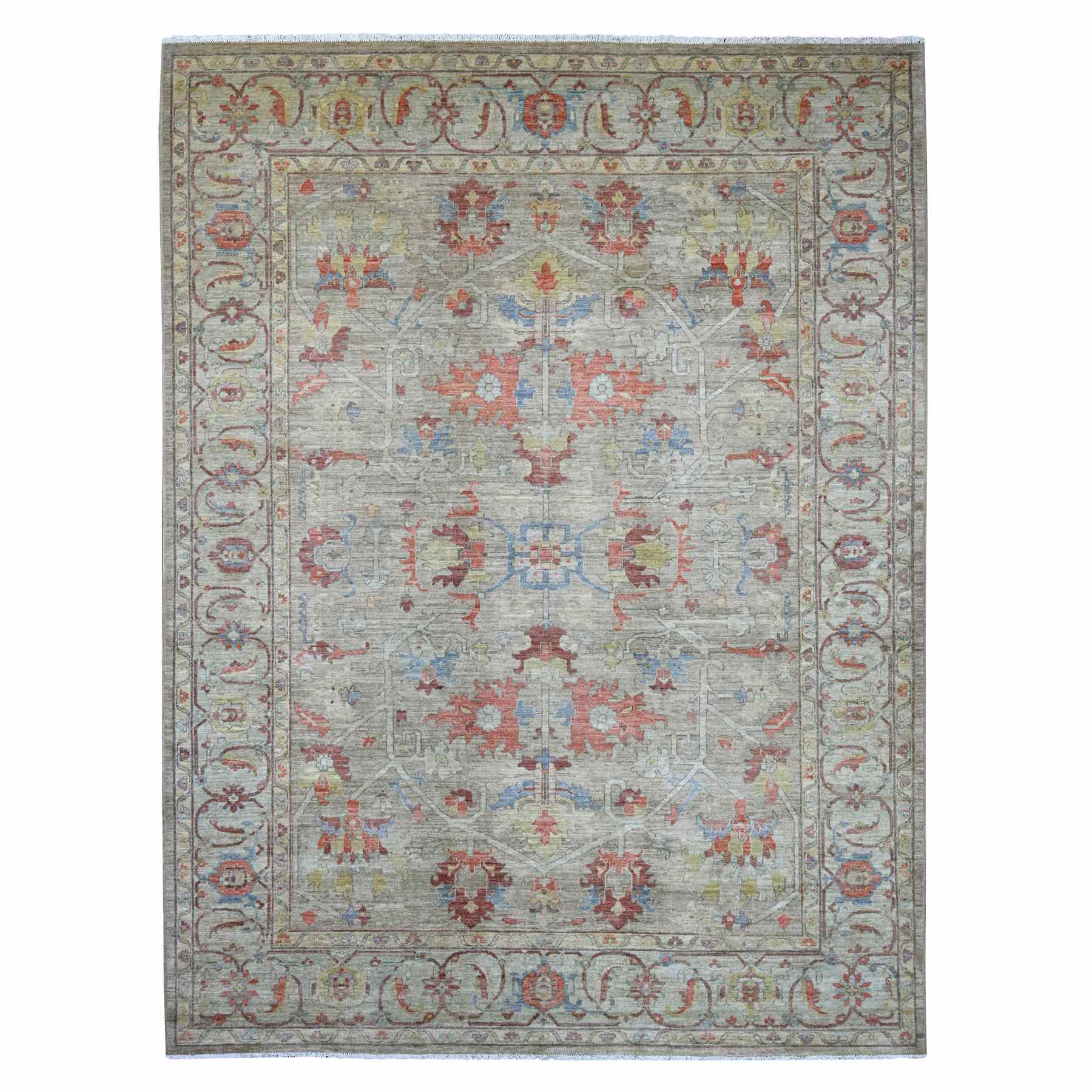 Oushak-And-Peshawar-Hand-Knotted-Rug-105635