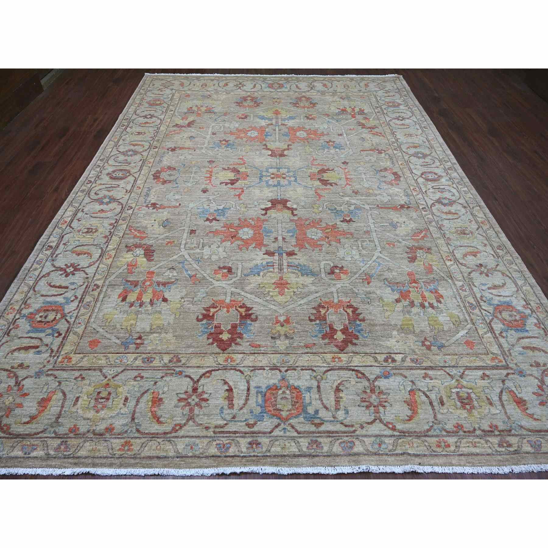 Oushak-And-Peshawar-Hand-Knotted-Rug-105635