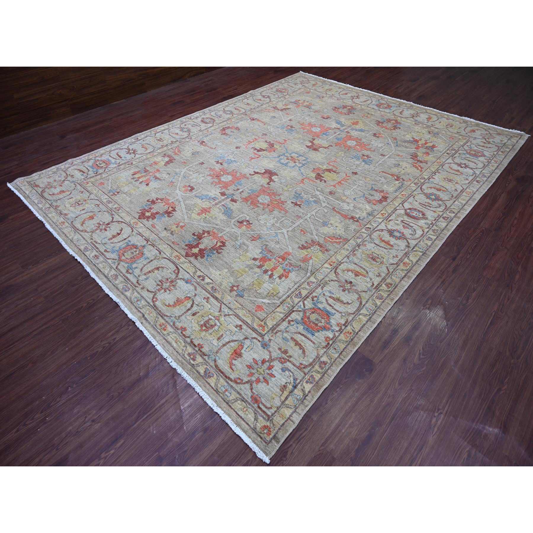 Oushak-And-Peshawar-Hand-Knotted-Rug-105635