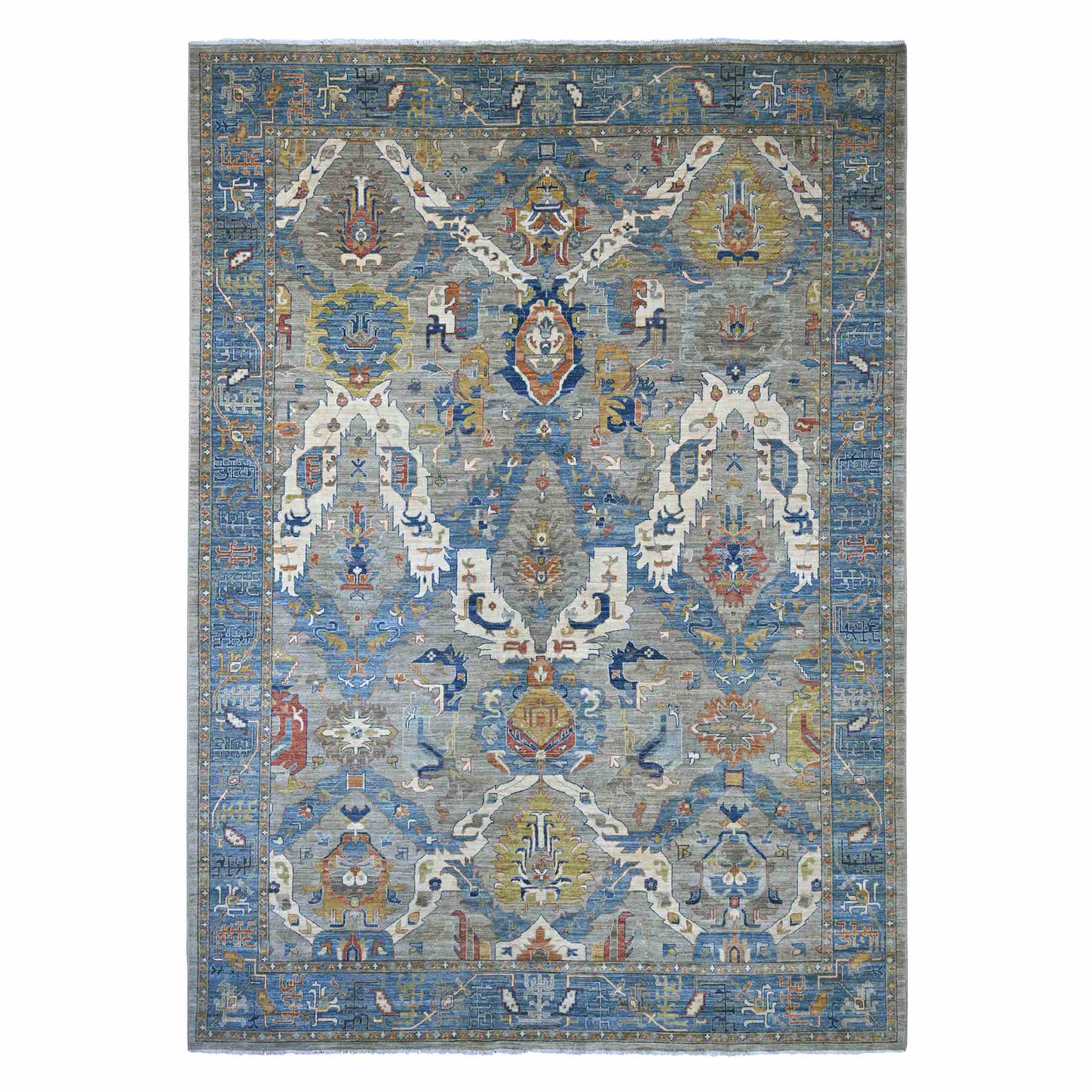 Oushak-And-Peshawar-Hand-Knotted-Rug-105695