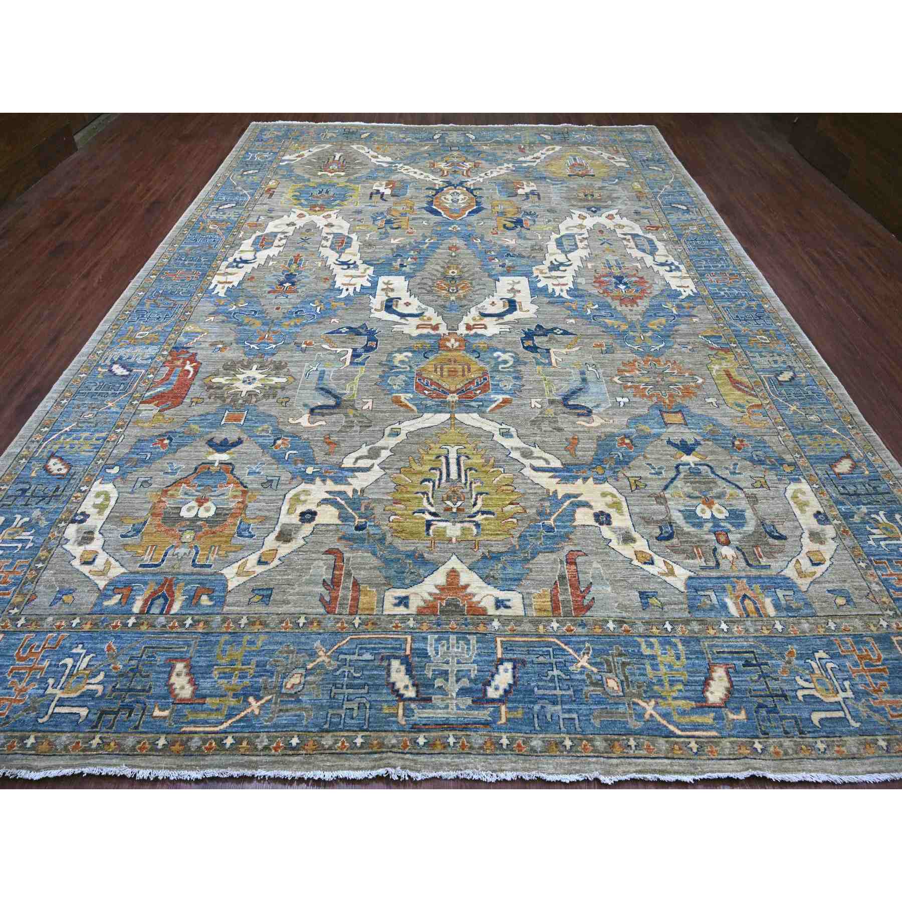 Oushak-And-Peshawar-Hand-Knotted-Rug-105695