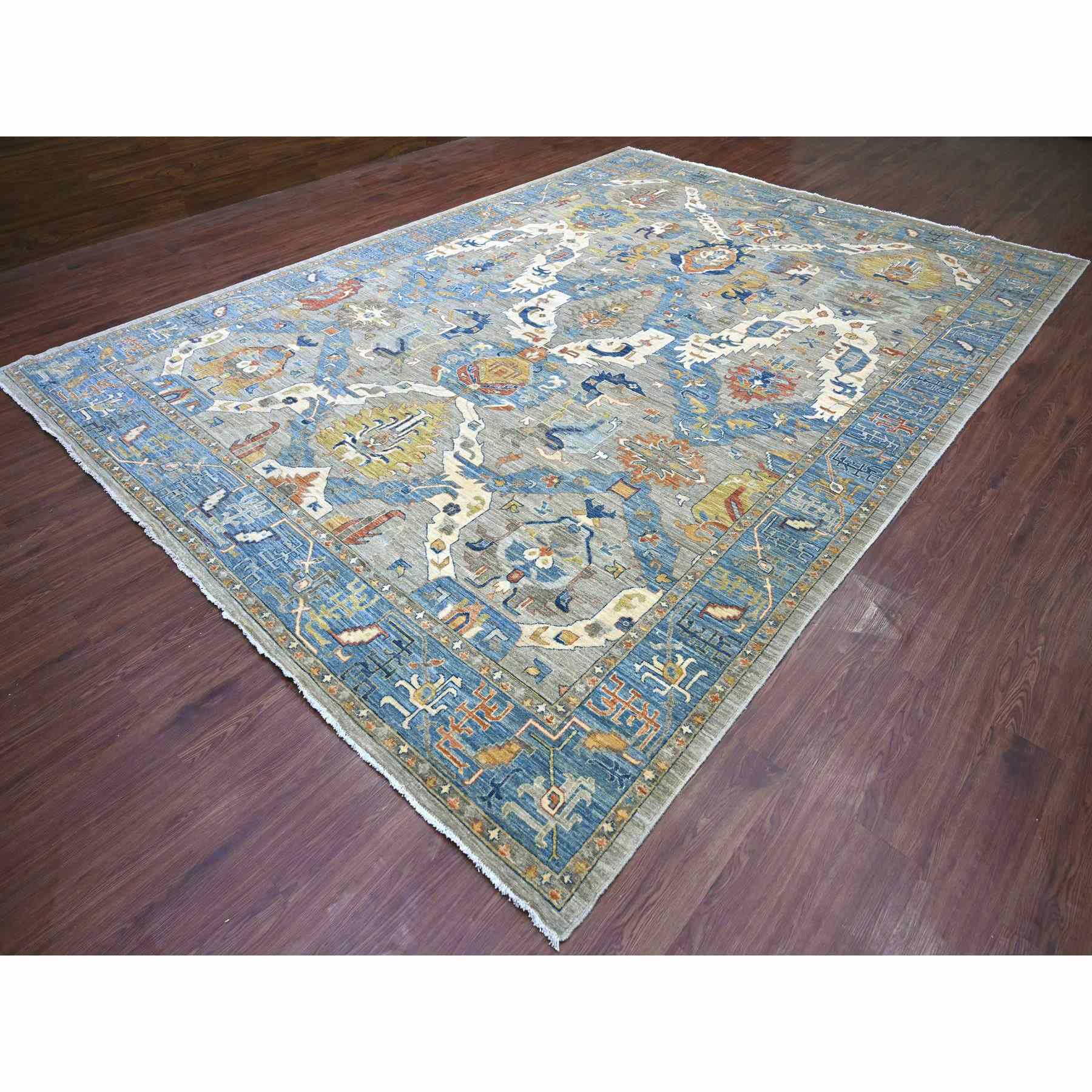 Oushak-And-Peshawar-Hand-Knotted-Rug-105695
