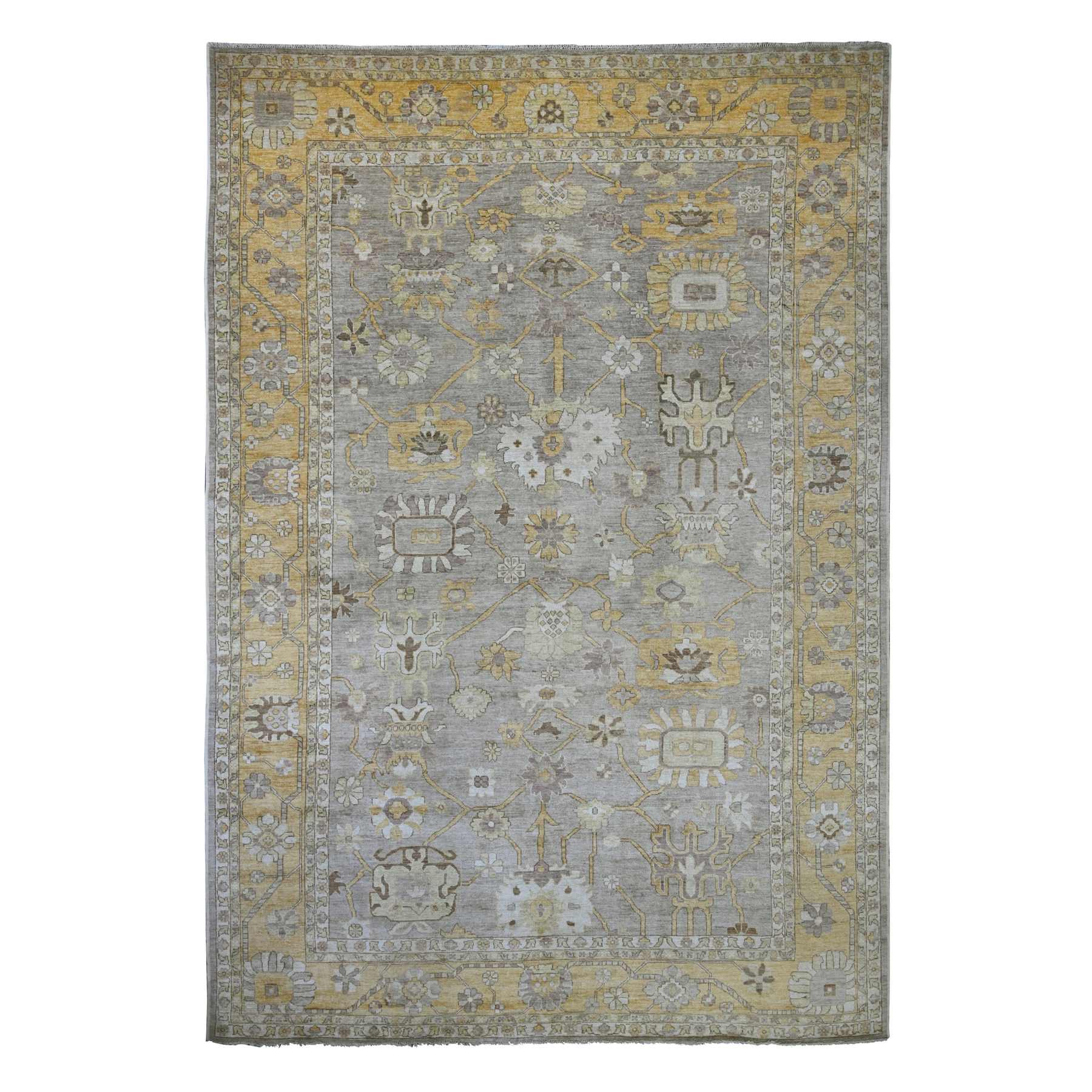 Oushak-And-Peshawar-Hand-Knotted-Rug-106930