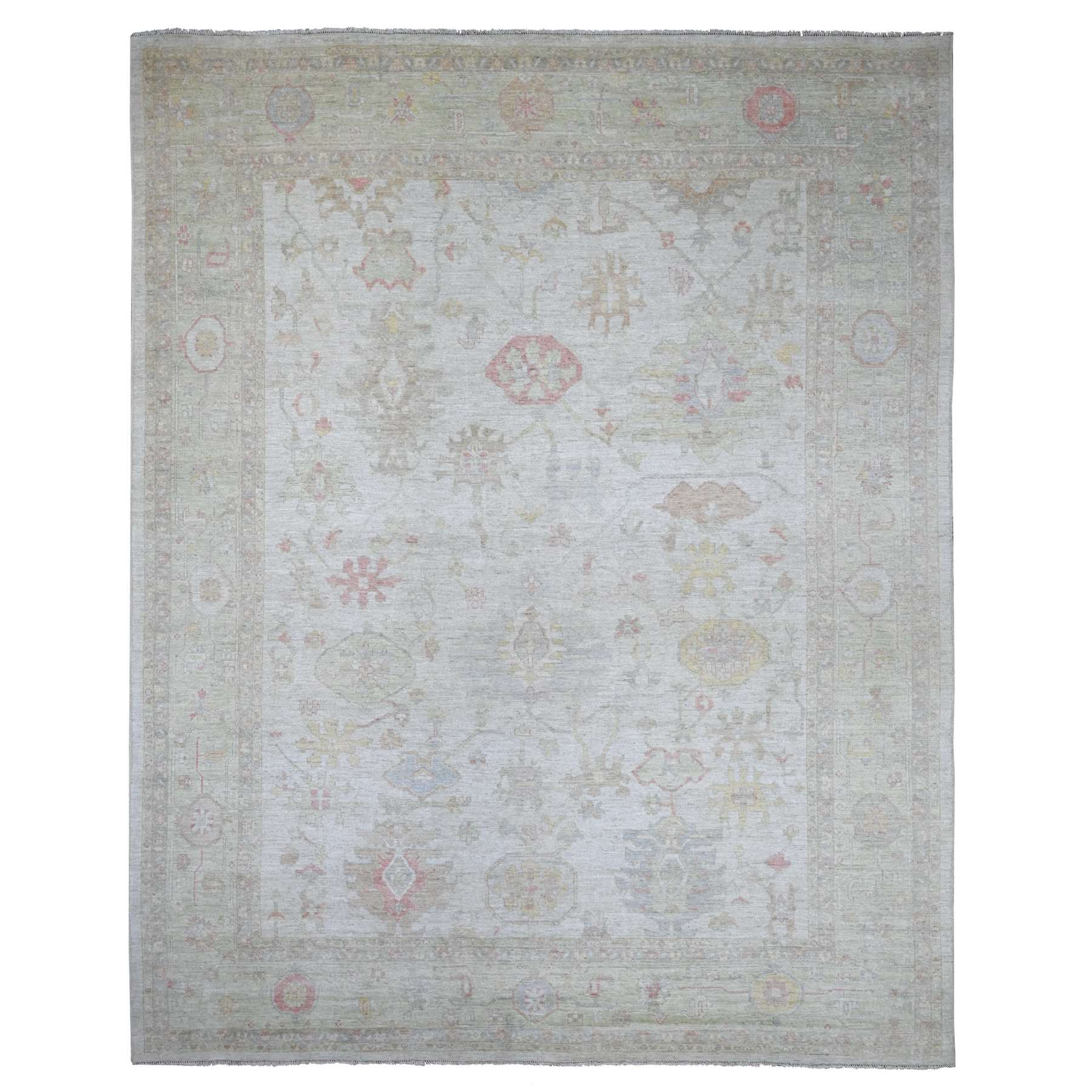 Oushak-And-Peshawar-Hand-Knotted-Rug-106935