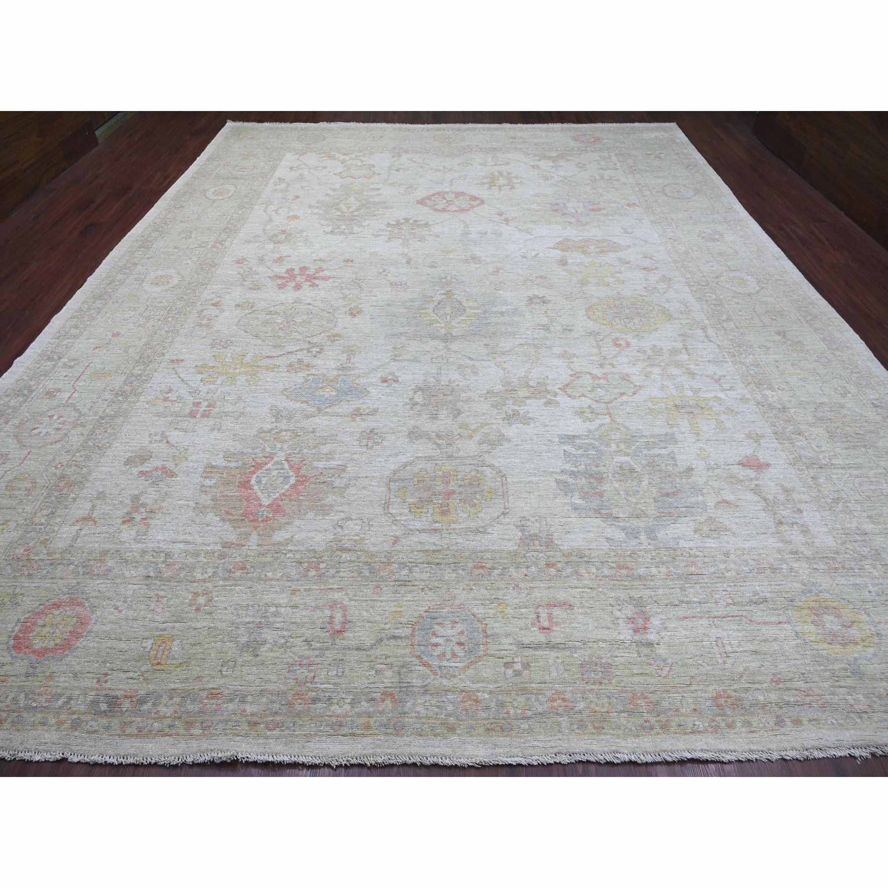 Oushak-And-Peshawar-Hand-Knotted-Rug-106935