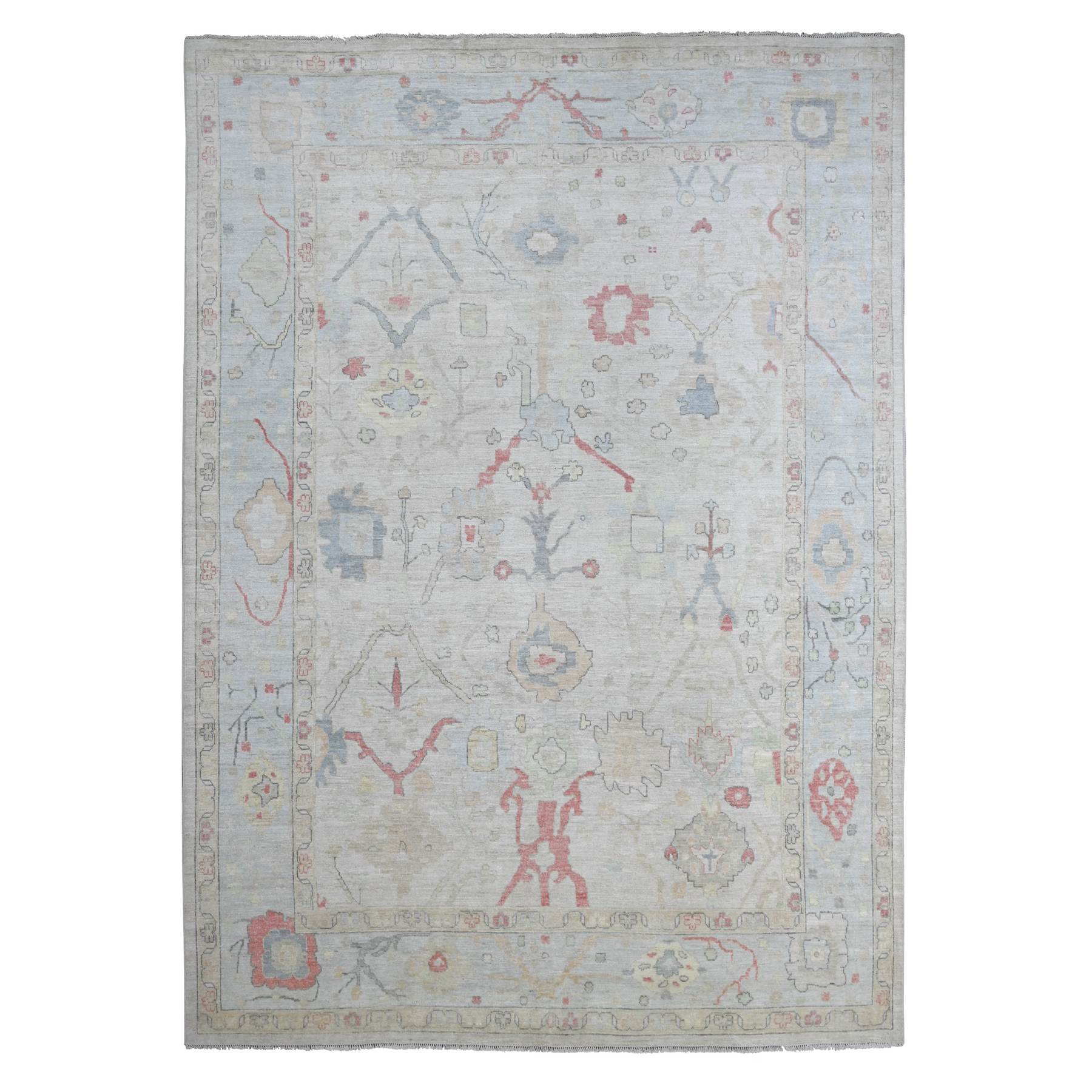Oushak-And-Peshawar-Hand-Knotted-Rug-106960