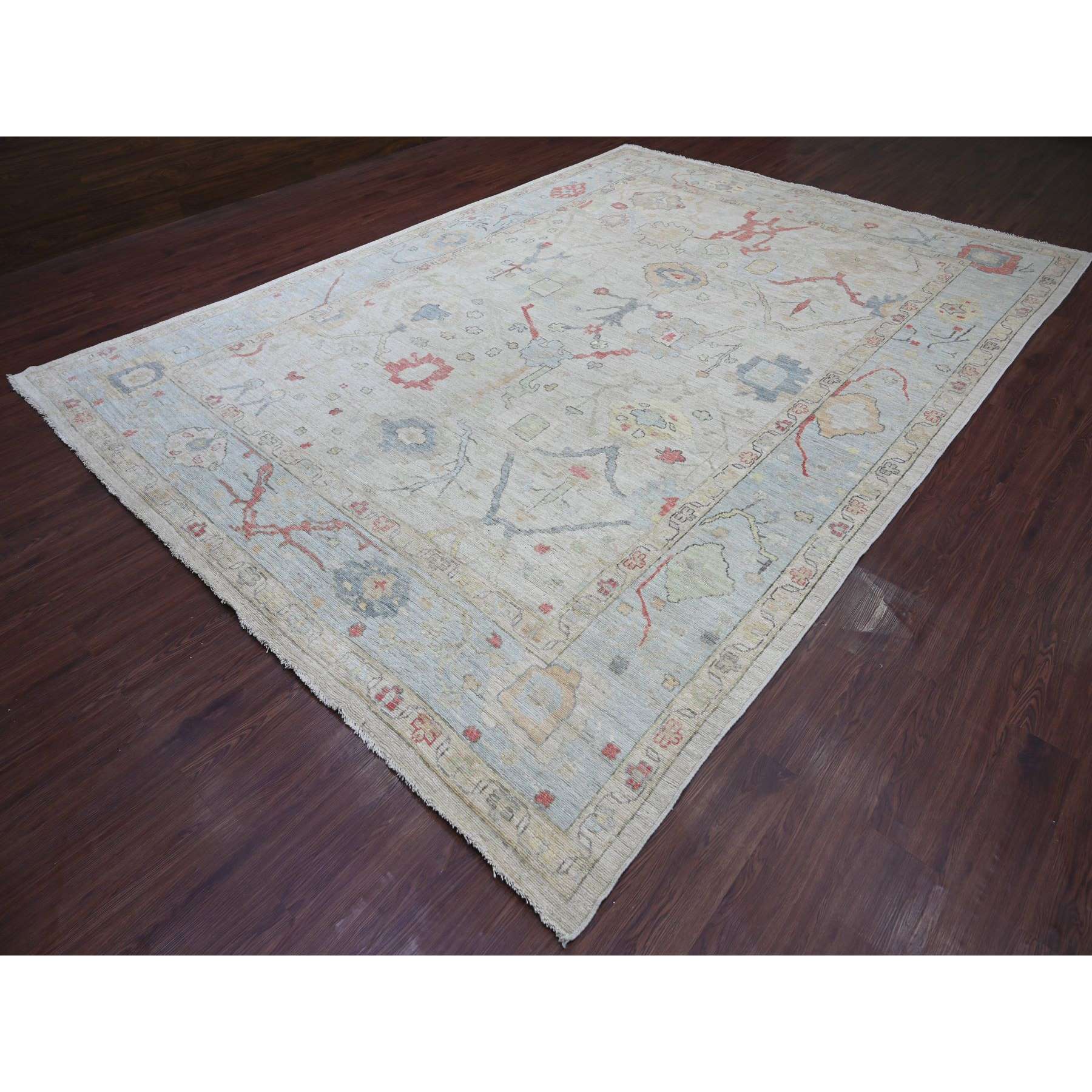 Oushak-And-Peshawar-Hand-Knotted-Rug-106960