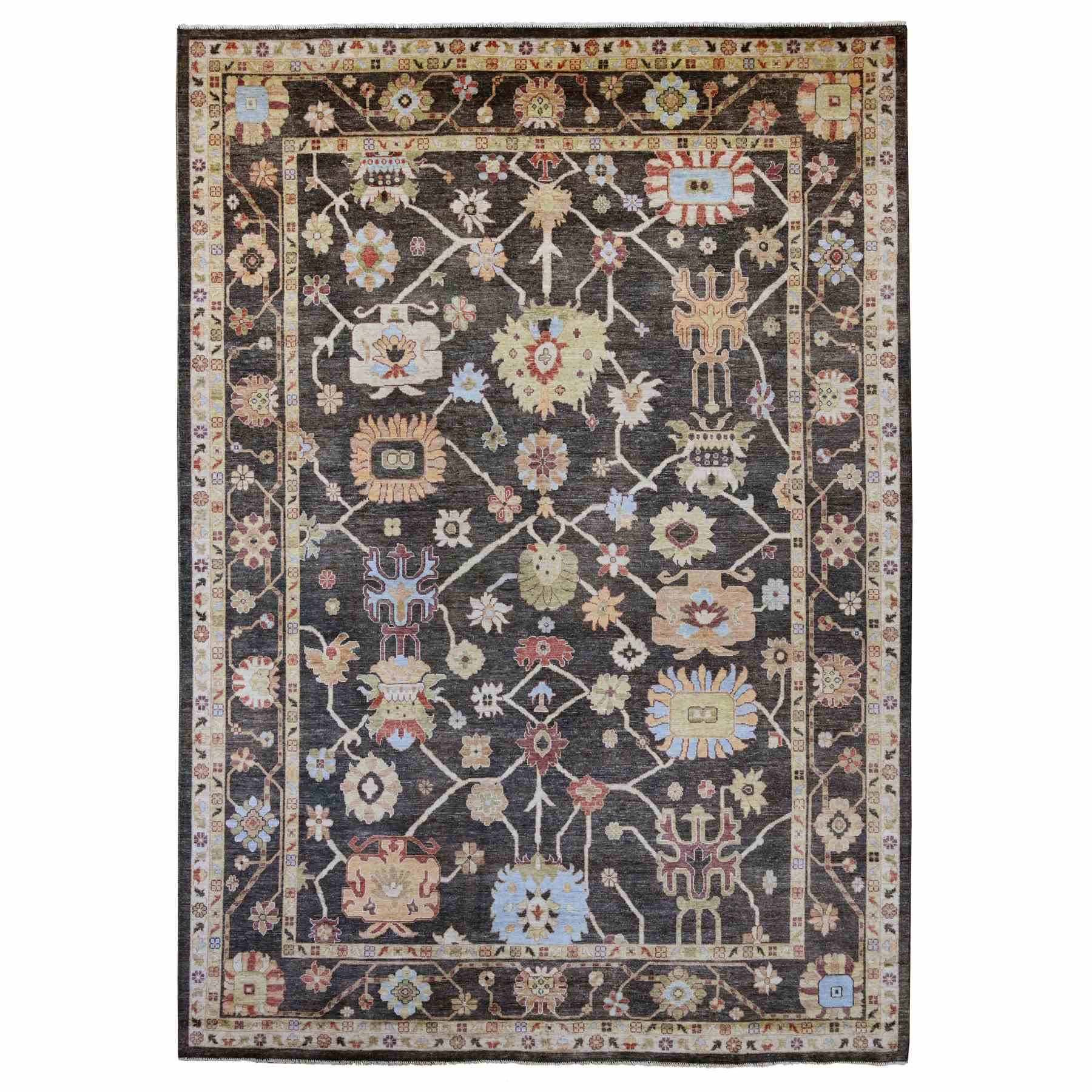 Oushak-And-Peshawar-Hand-Knotted-Rug-106965