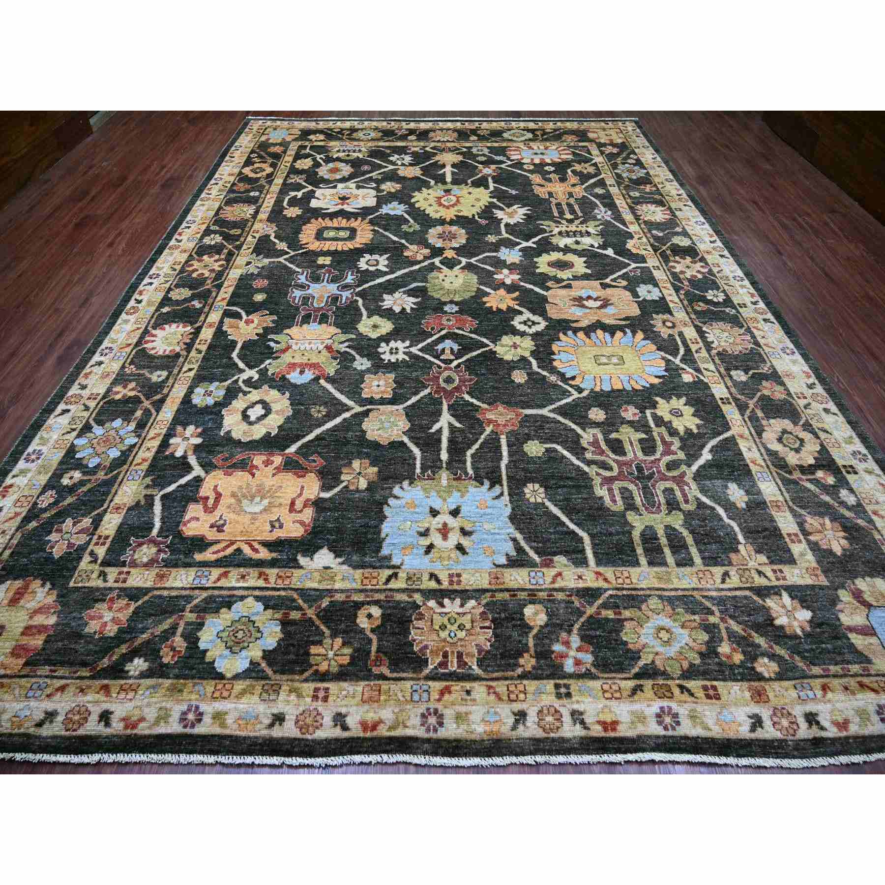 Oushak-And-Peshawar-Hand-Knotted-Rug-106965