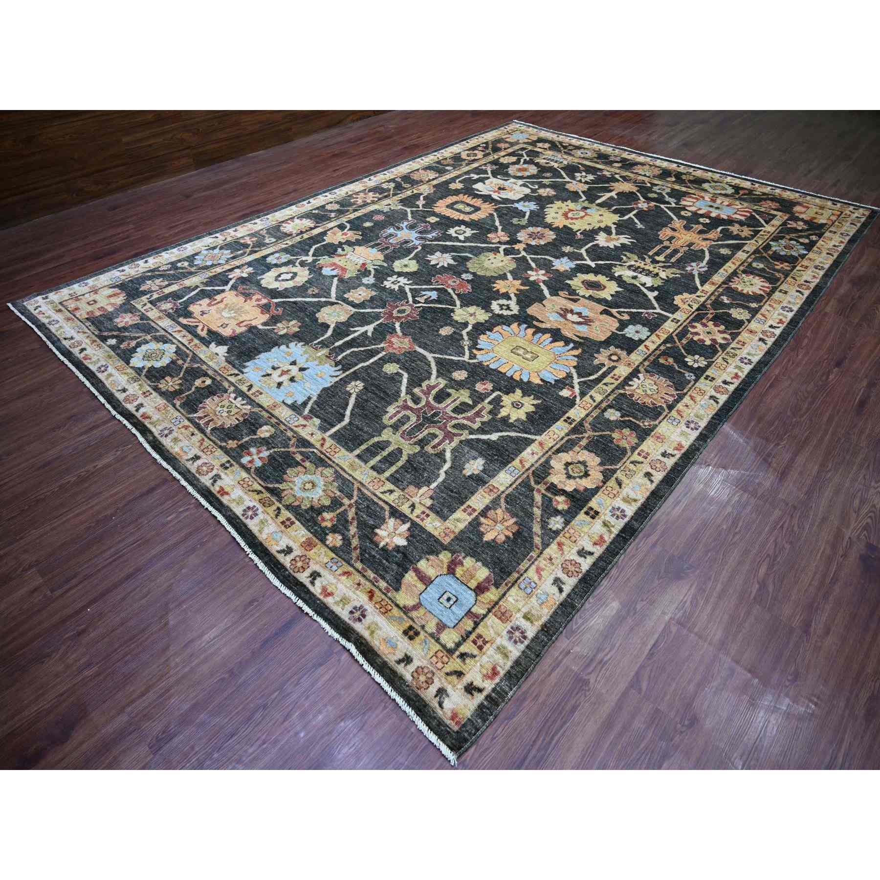 Oushak-And-Peshawar-Hand-Knotted-Rug-106965