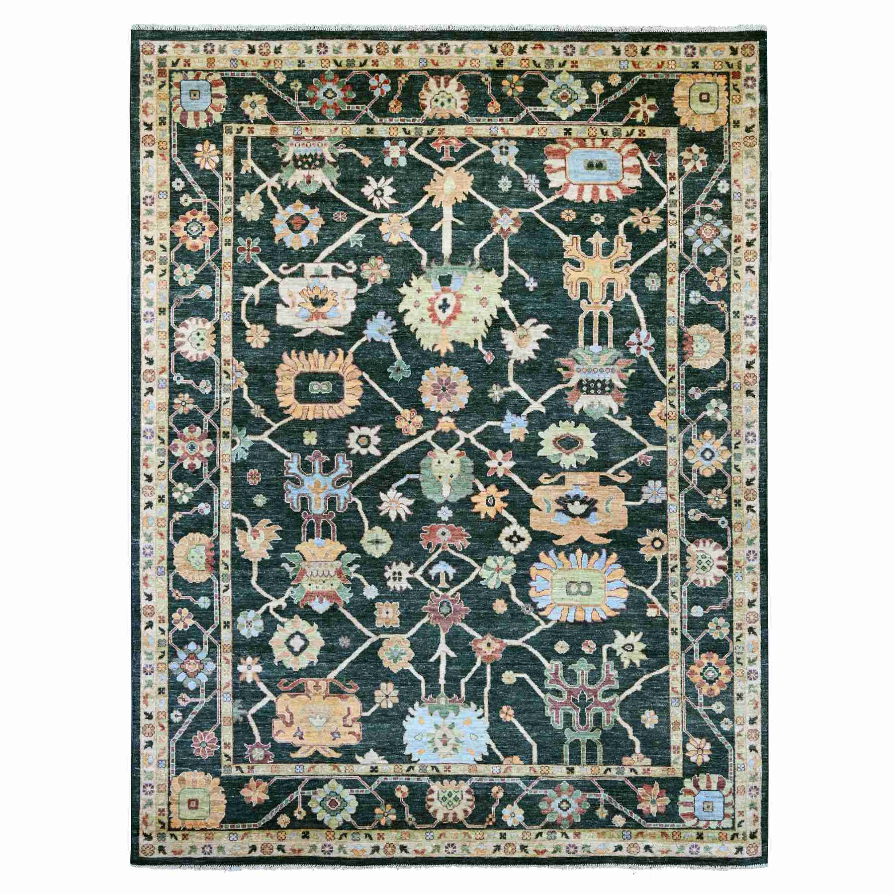 Oushak-And-Peshawar-Hand-Knotted-Rug-106990