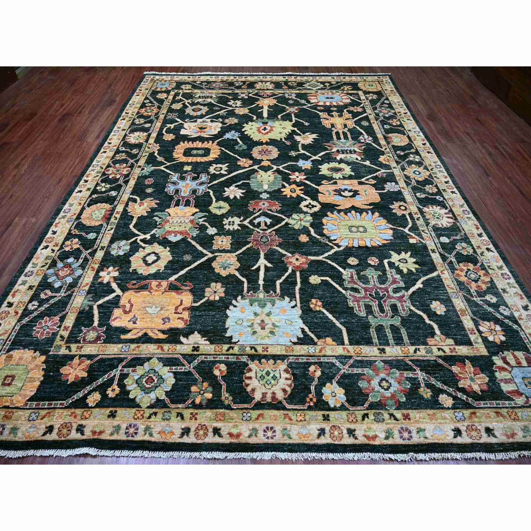 Oushak-And-Peshawar-Hand-Knotted-Rug-106990
