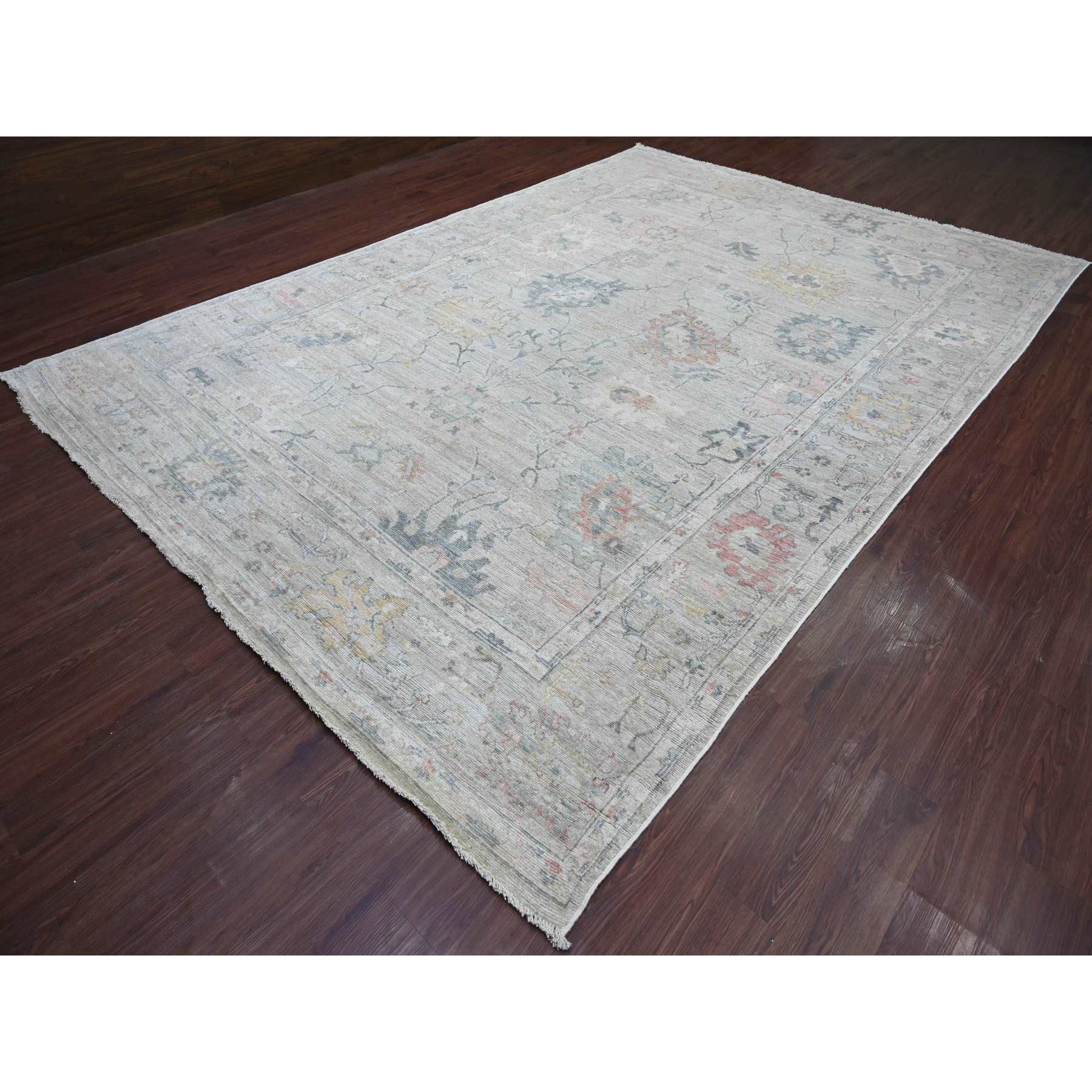 Oushak-And-Peshawar-Hand-Knotted-Rug-107030