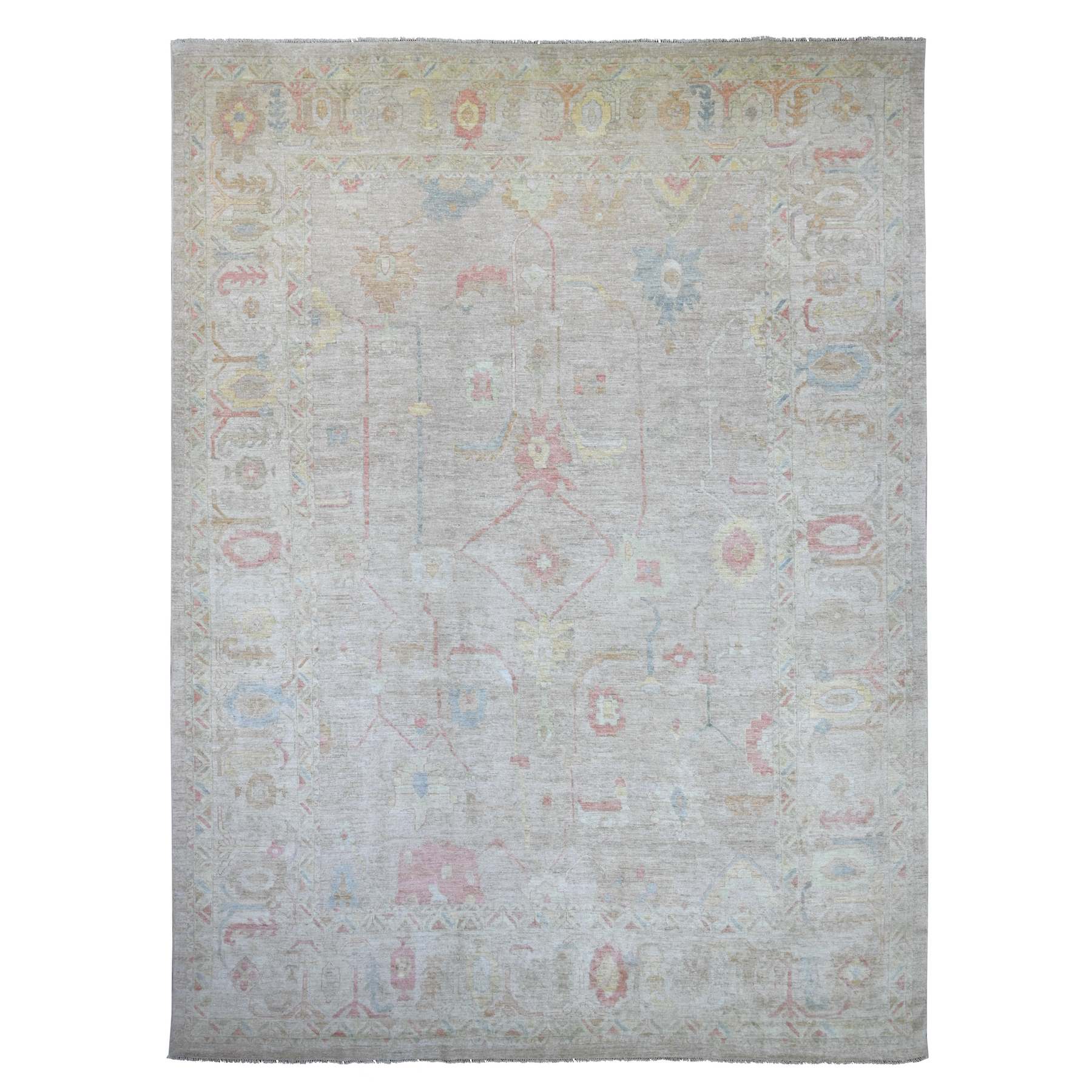 Oushak-And-Peshawar-Hand-Knotted-Rug-107380