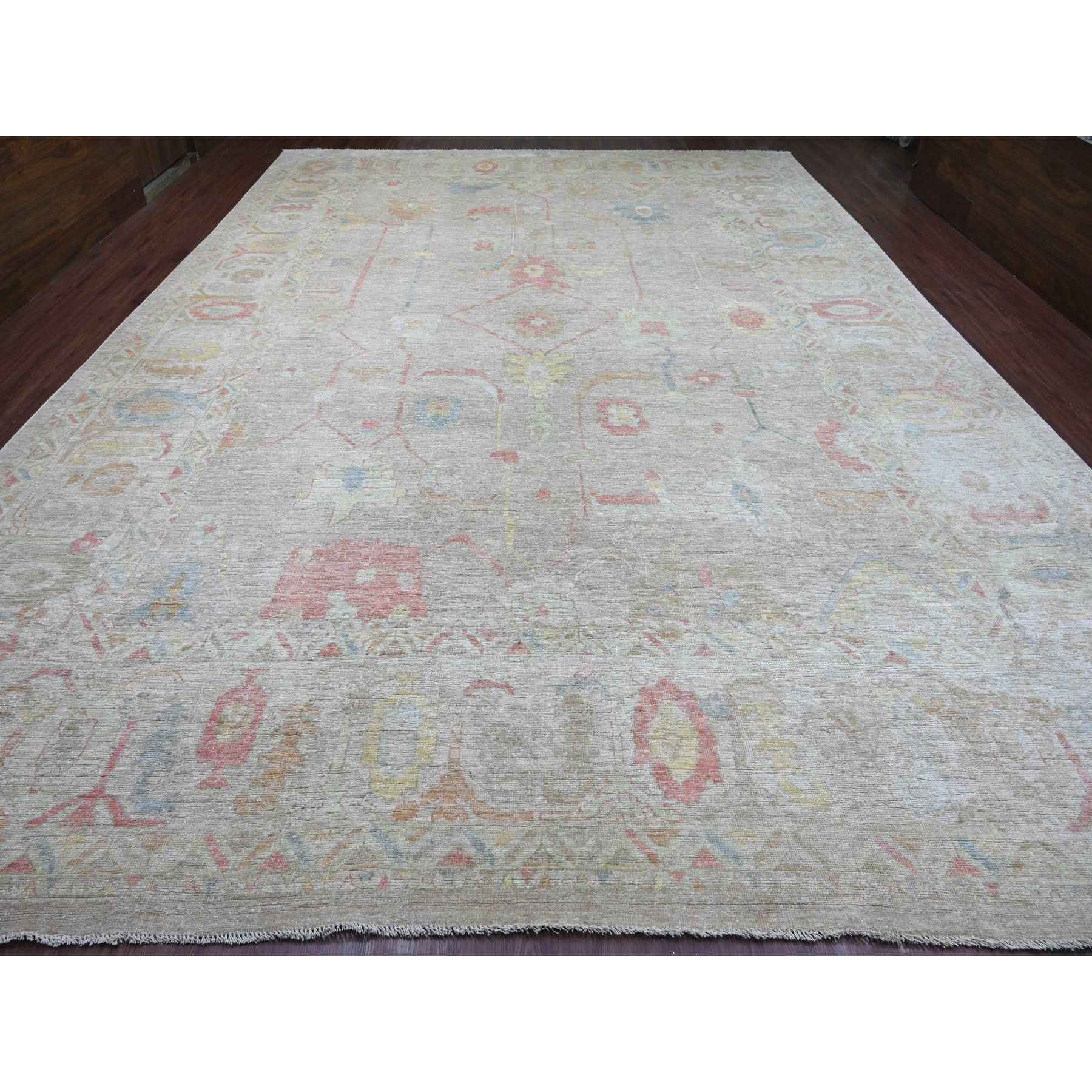 Oushak-And-Peshawar-Hand-Knotted-Rug-107380