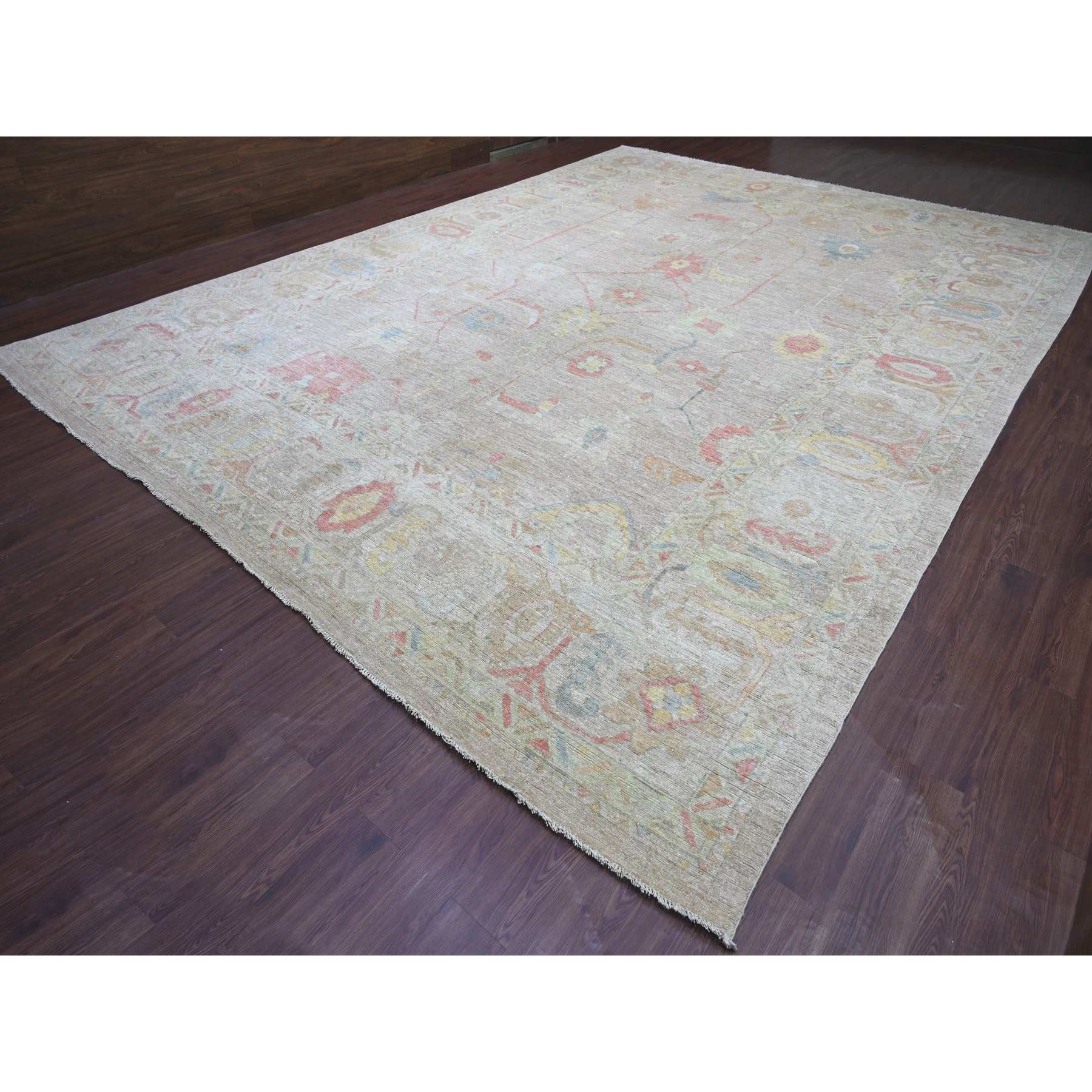 Oushak-And-Peshawar-Hand-Knotted-Rug-107380