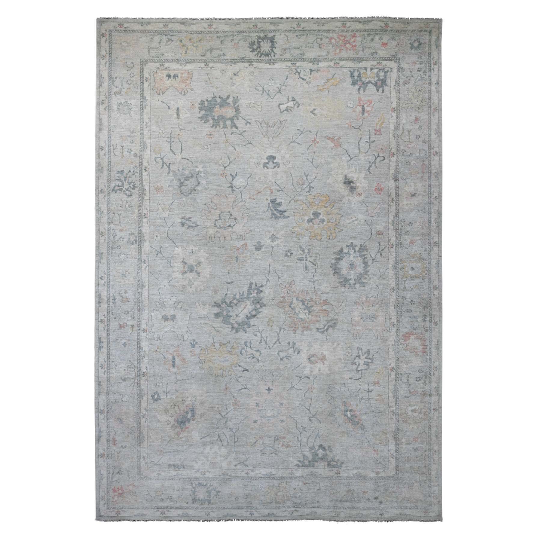 Oushak-And-Peshawar-Hand-Knotted-Rug-107390
