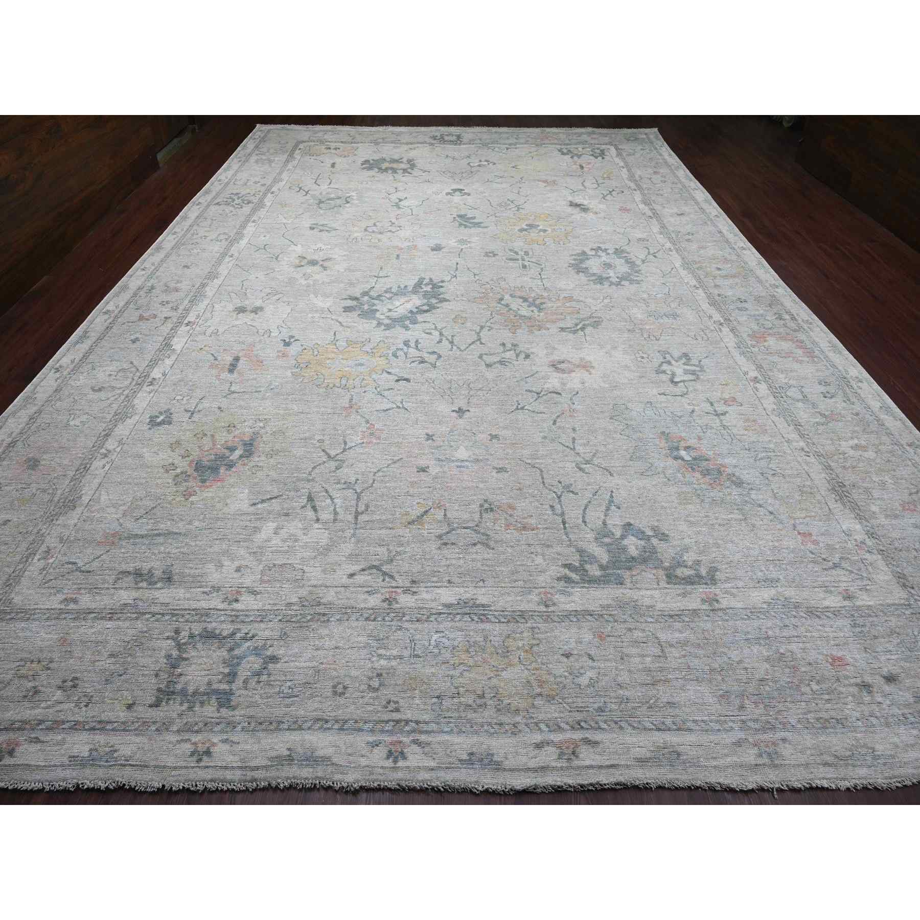 Oushak-And-Peshawar-Hand-Knotted-Rug-107390