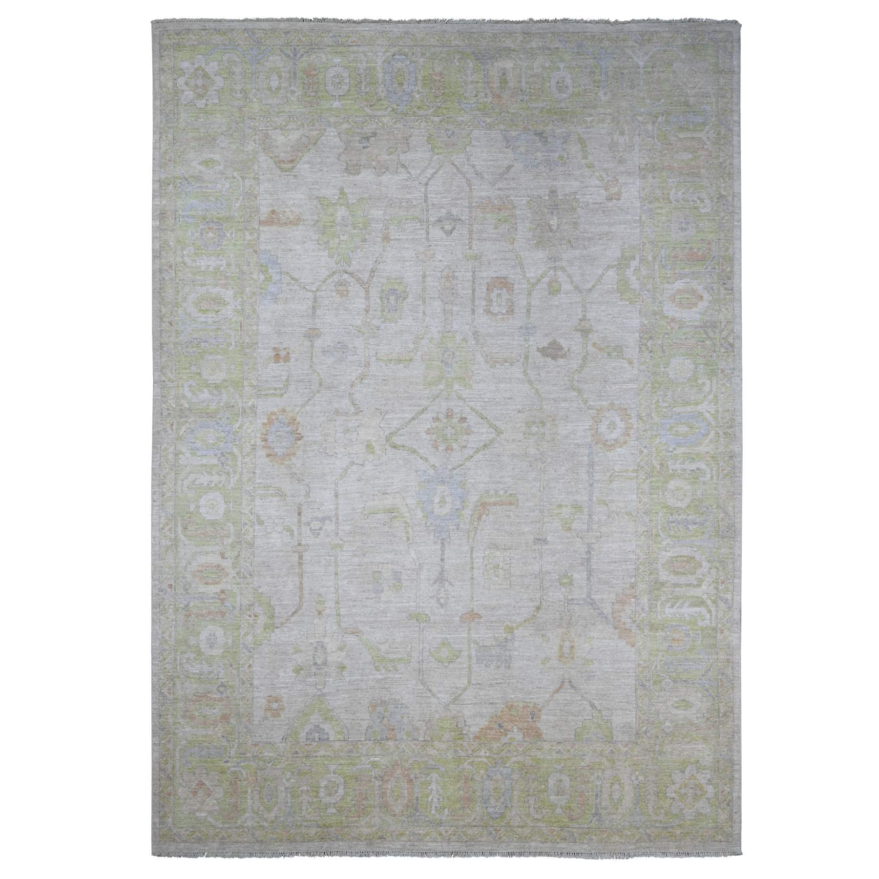 Oushak-And-Peshawar-Hand-Knotted-Rug-107415