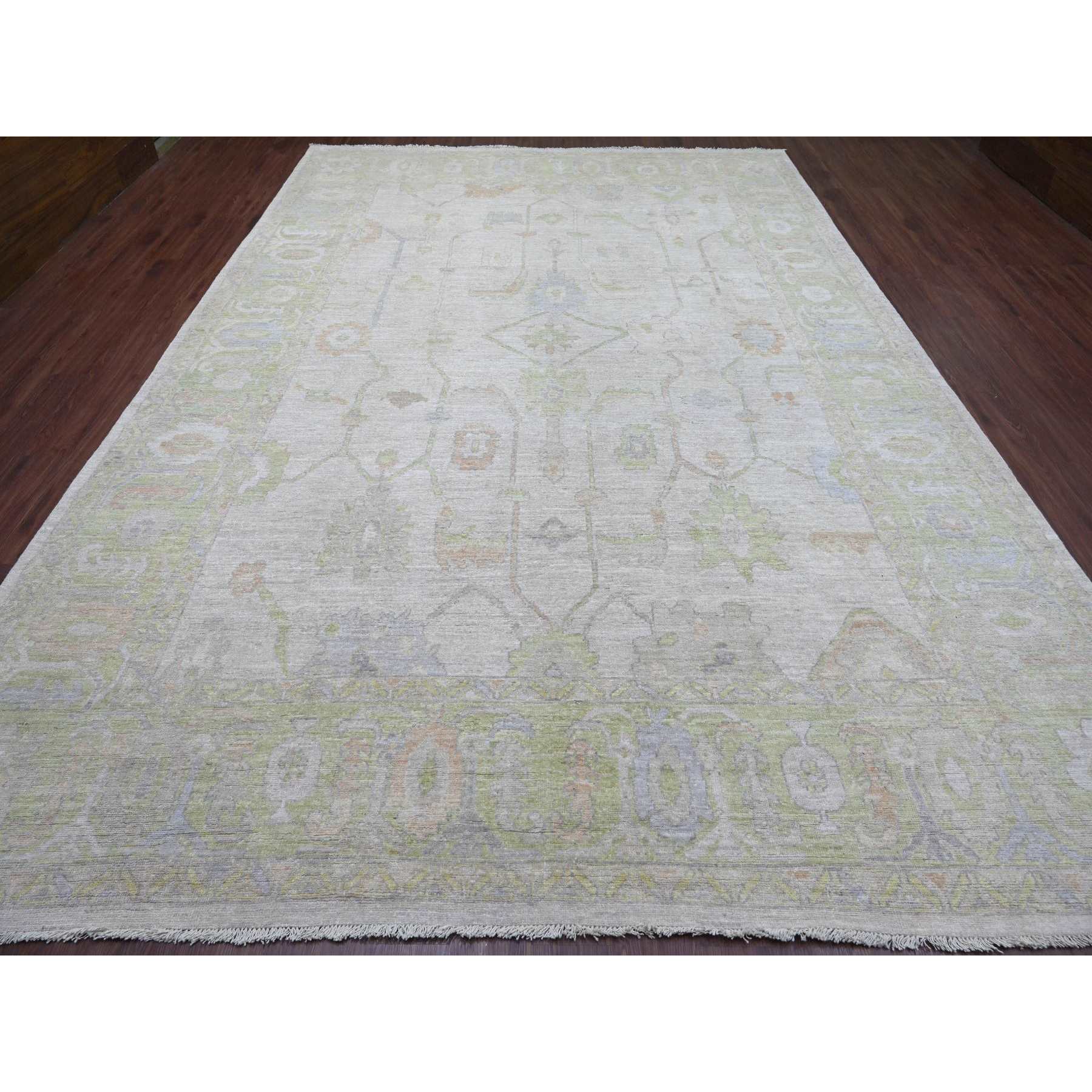 Oushak-And-Peshawar-Hand-Knotted-Rug-107415