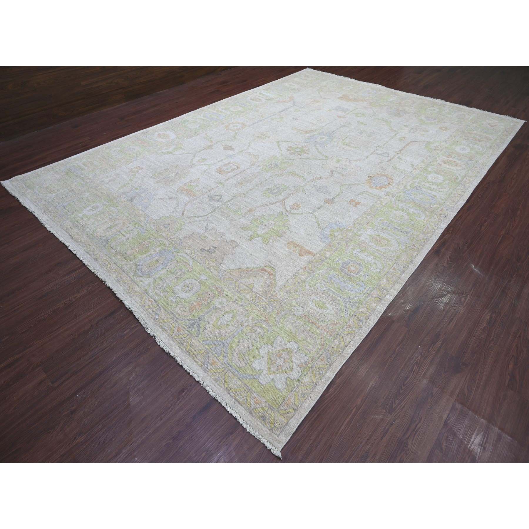 Oushak-And-Peshawar-Hand-Knotted-Rug-107415