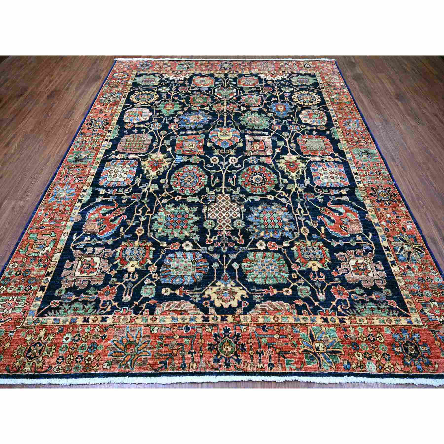 Tribal-Geometric-Hand-Knotted-Rug-105670