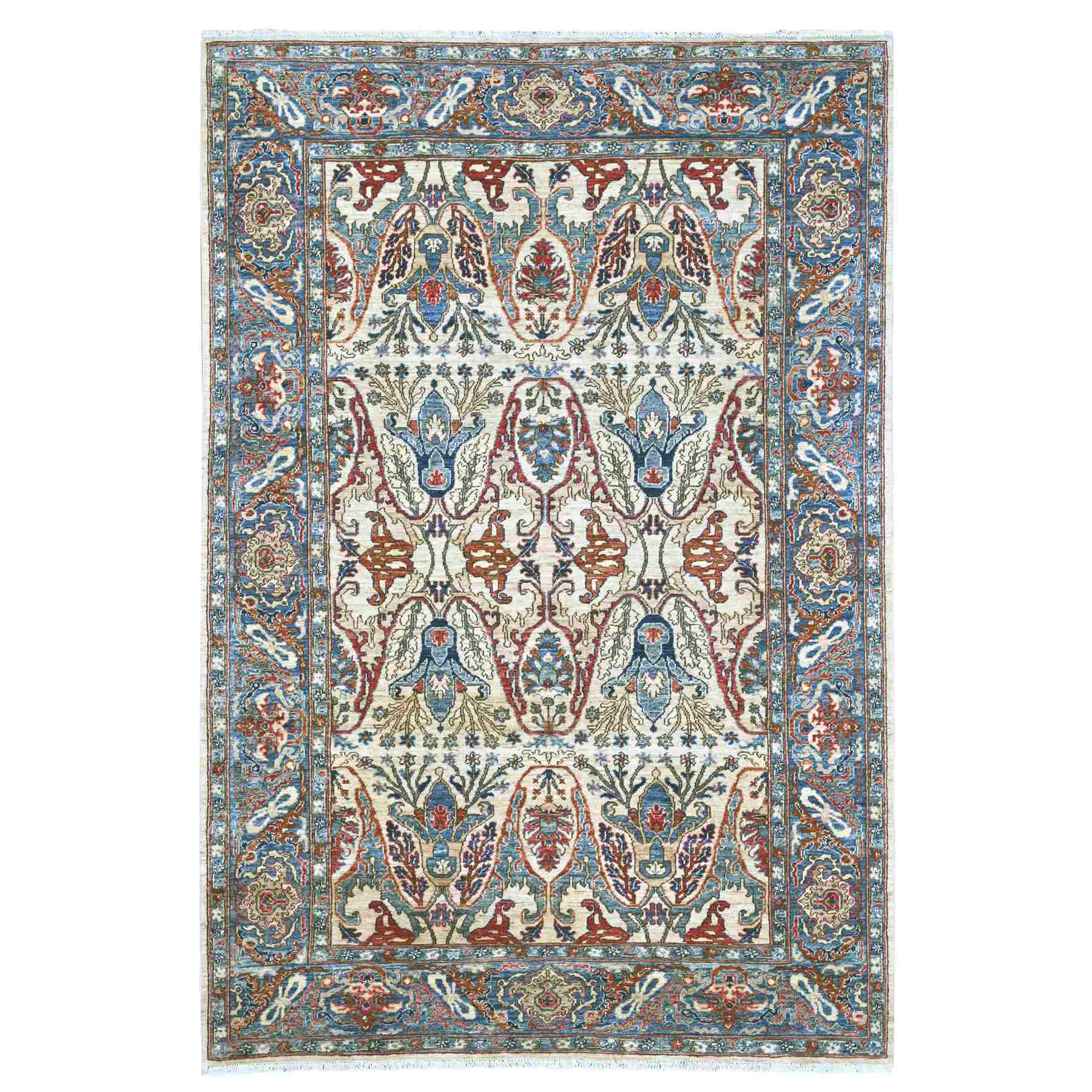 Tribal-Geometric-Hand-Knotted-Rug-105720