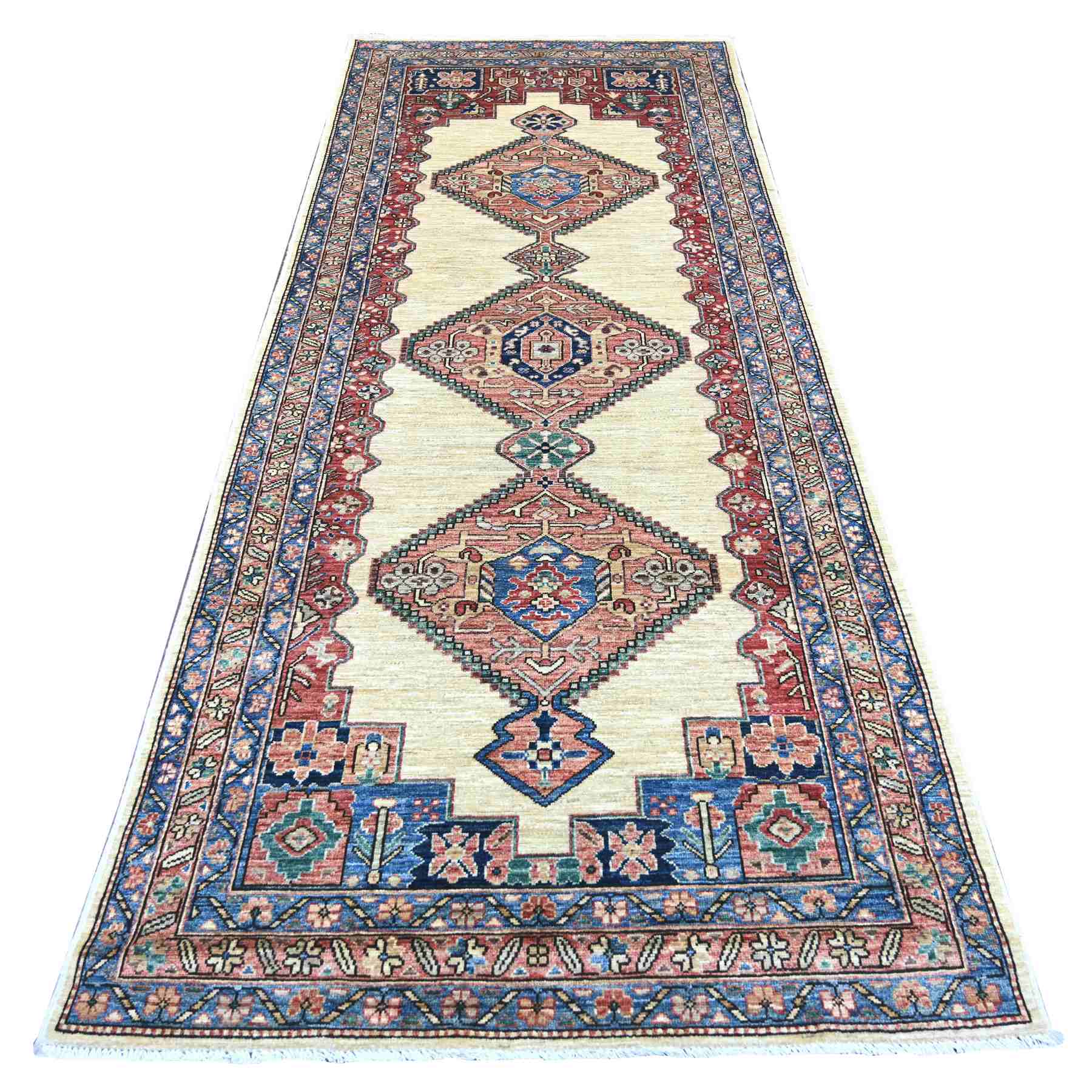 Tribal-Geometric-Hand-Knotted-Rug-105760