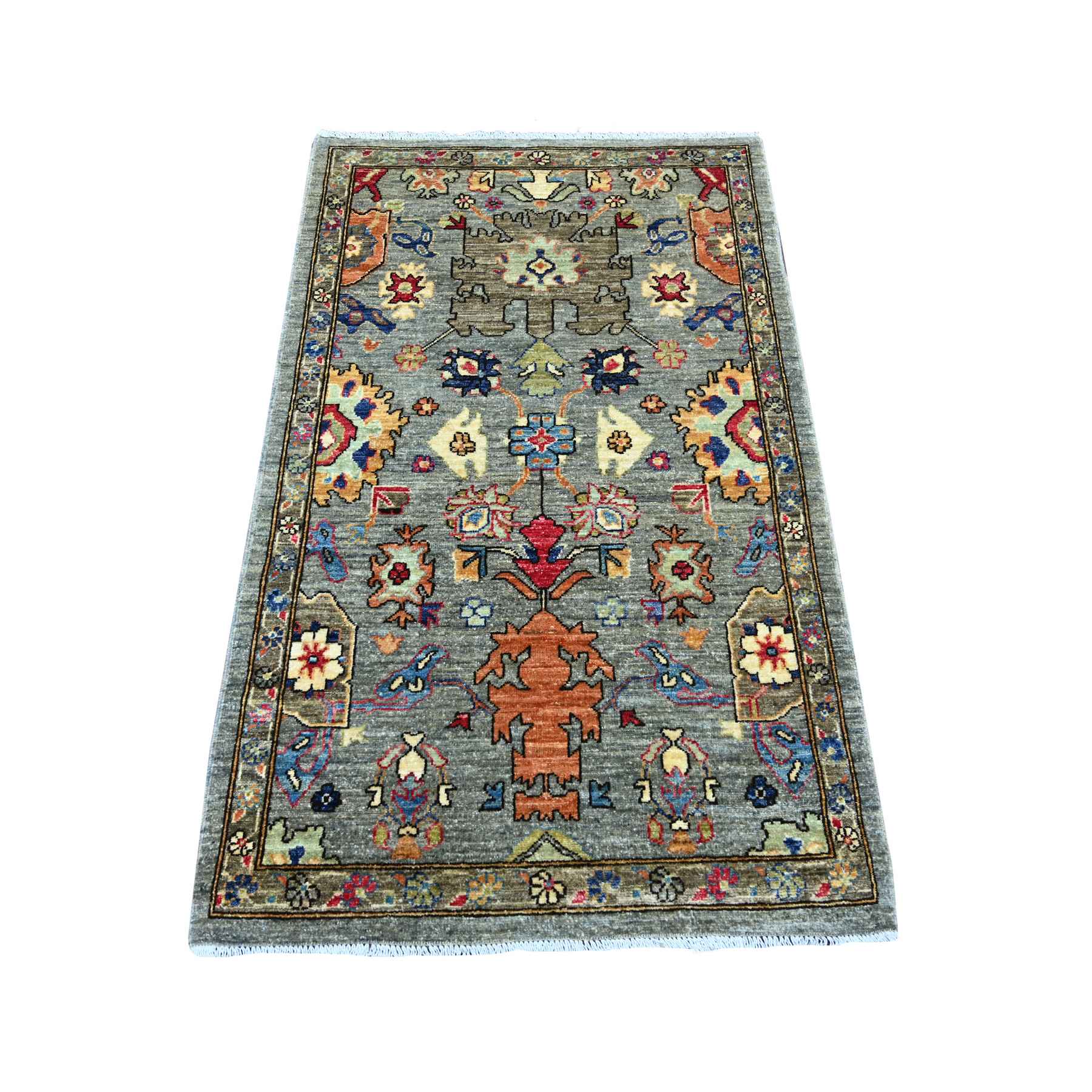 Tribal-Geometric-Hand-Knotted-Rug-105870