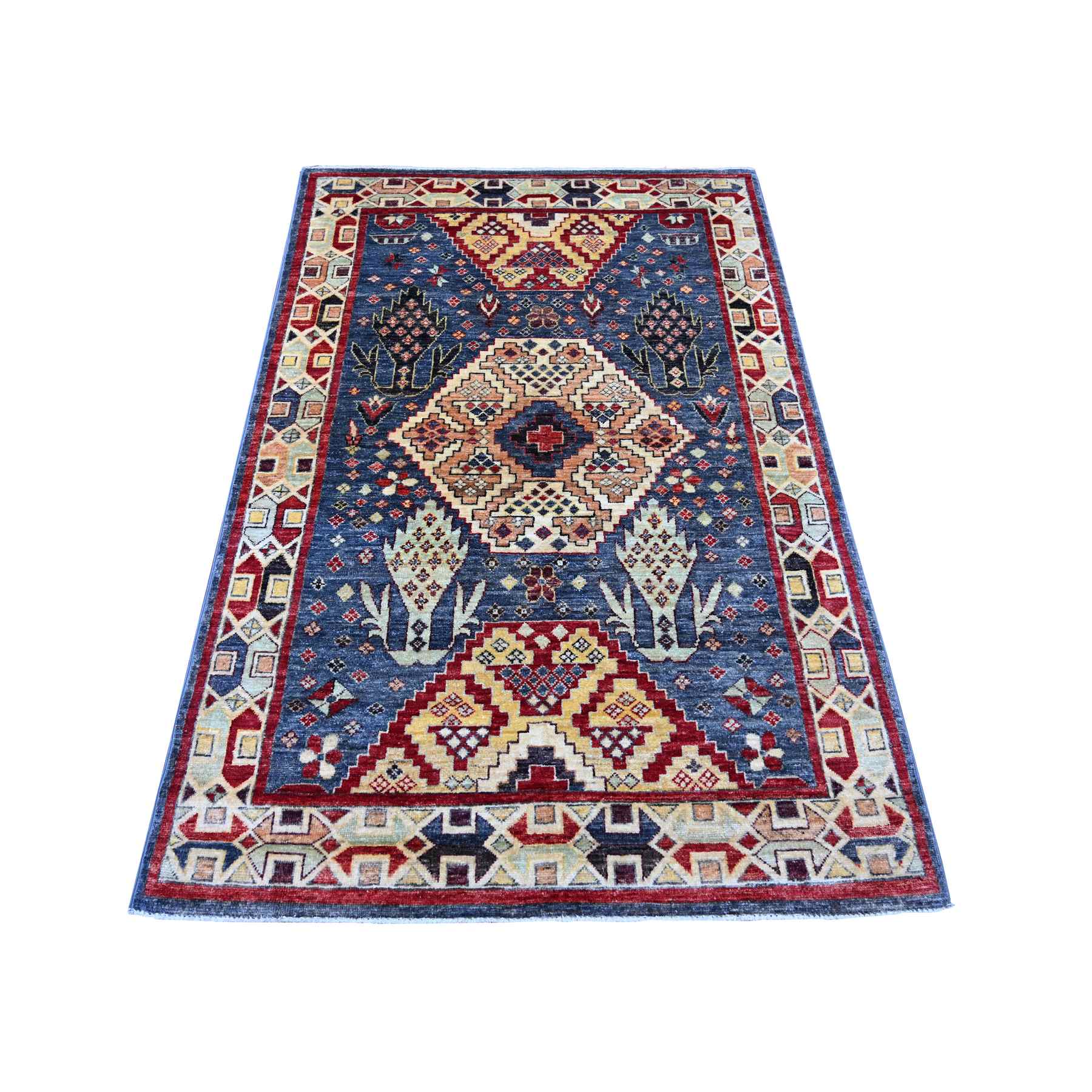 Tribal-Geometric-Hand-Knotted-Rug-106170