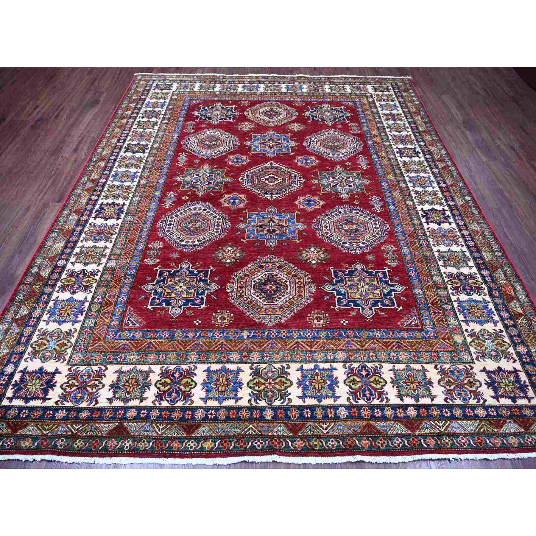 Tribal-Geometric-Hand-Knotted-Rug-106225