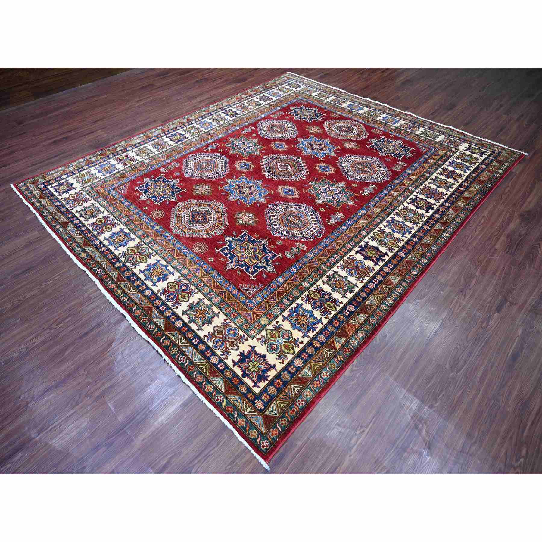 Tribal-Geometric-Hand-Knotted-Rug-106225