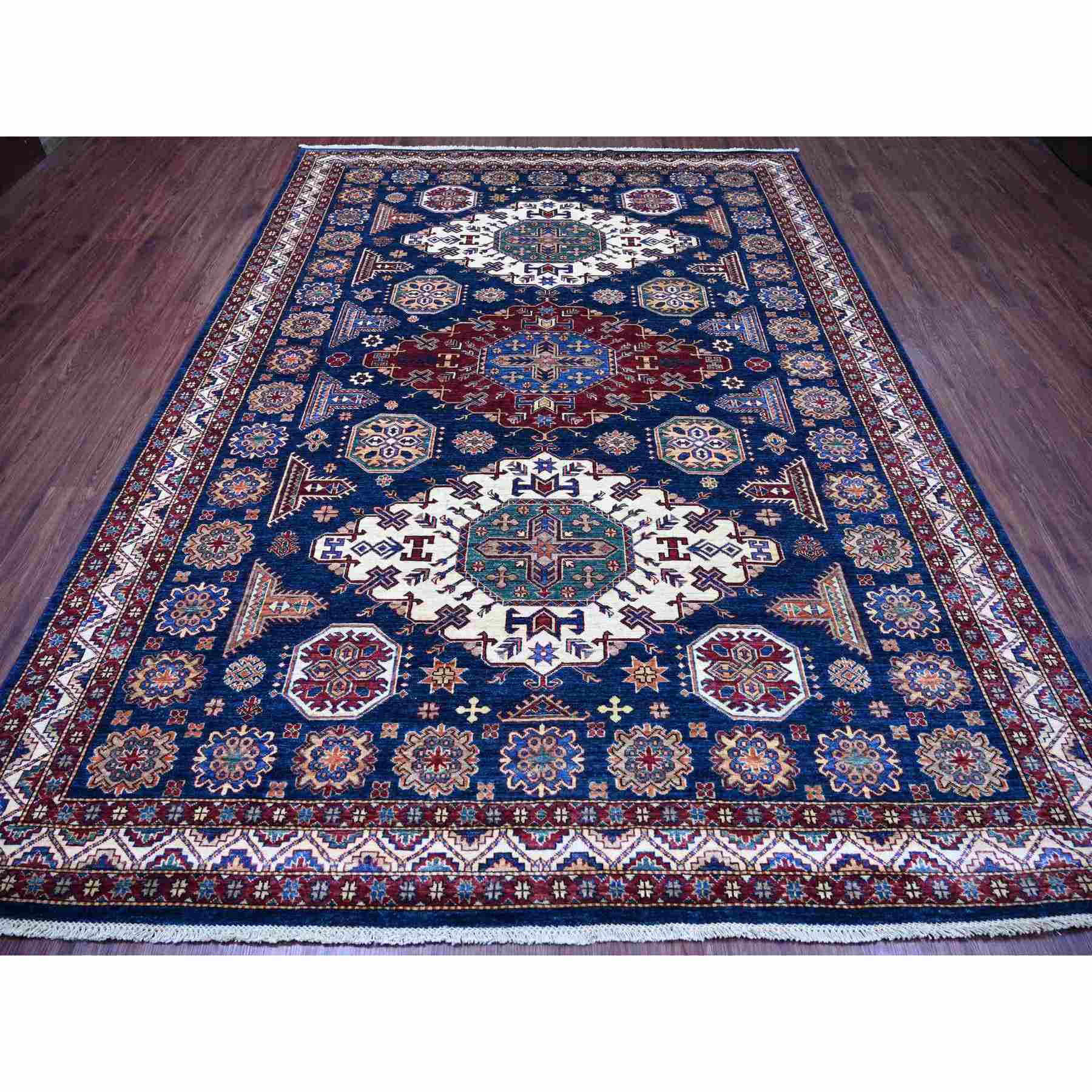 Tribal-Geometric-Hand-Knotted-Rug-106240