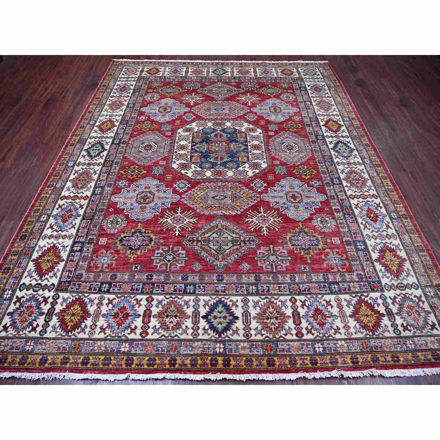 Tribal-Geometric-Hand-Knotted-Rug-106245