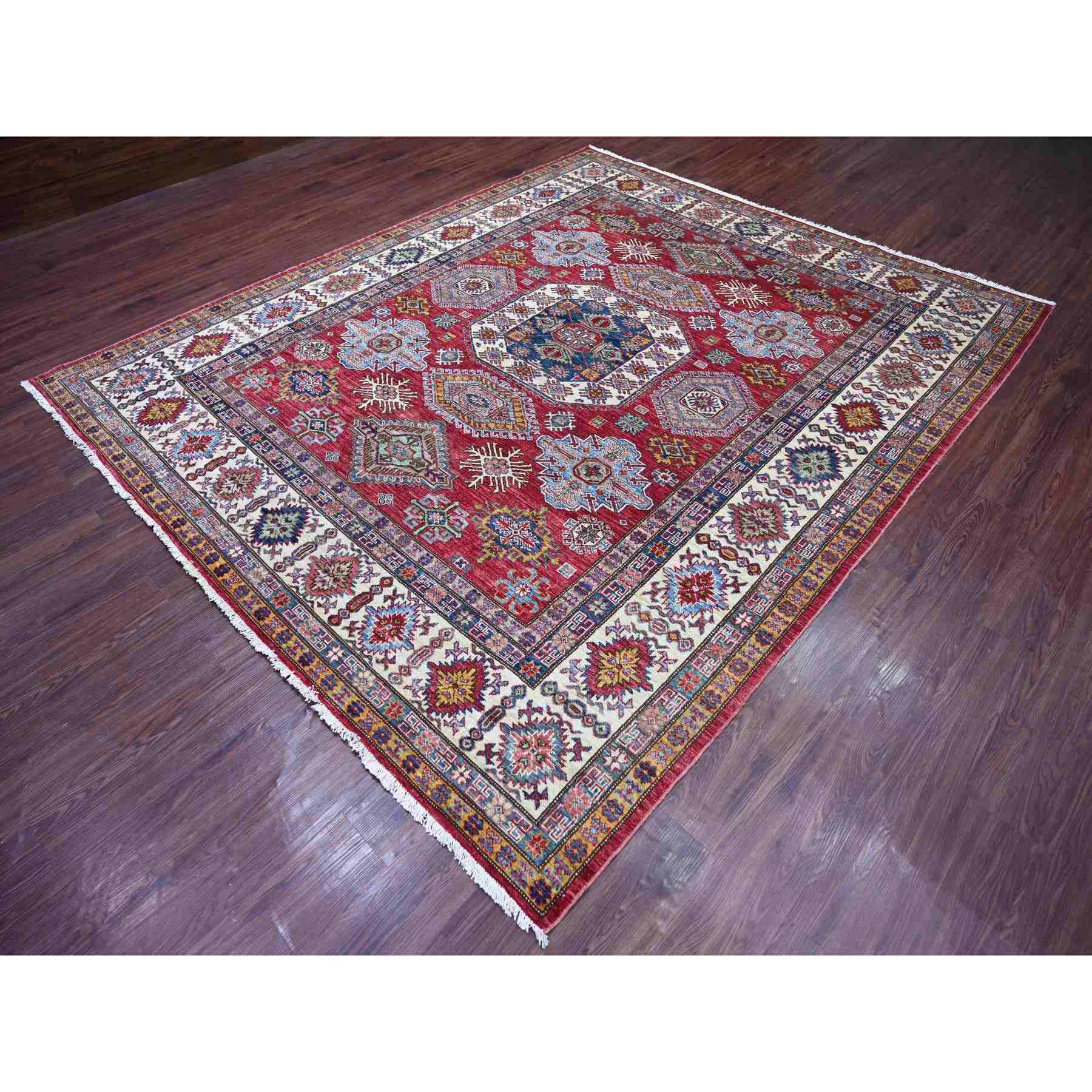 Tribal-Geometric-Hand-Knotted-Rug-106245