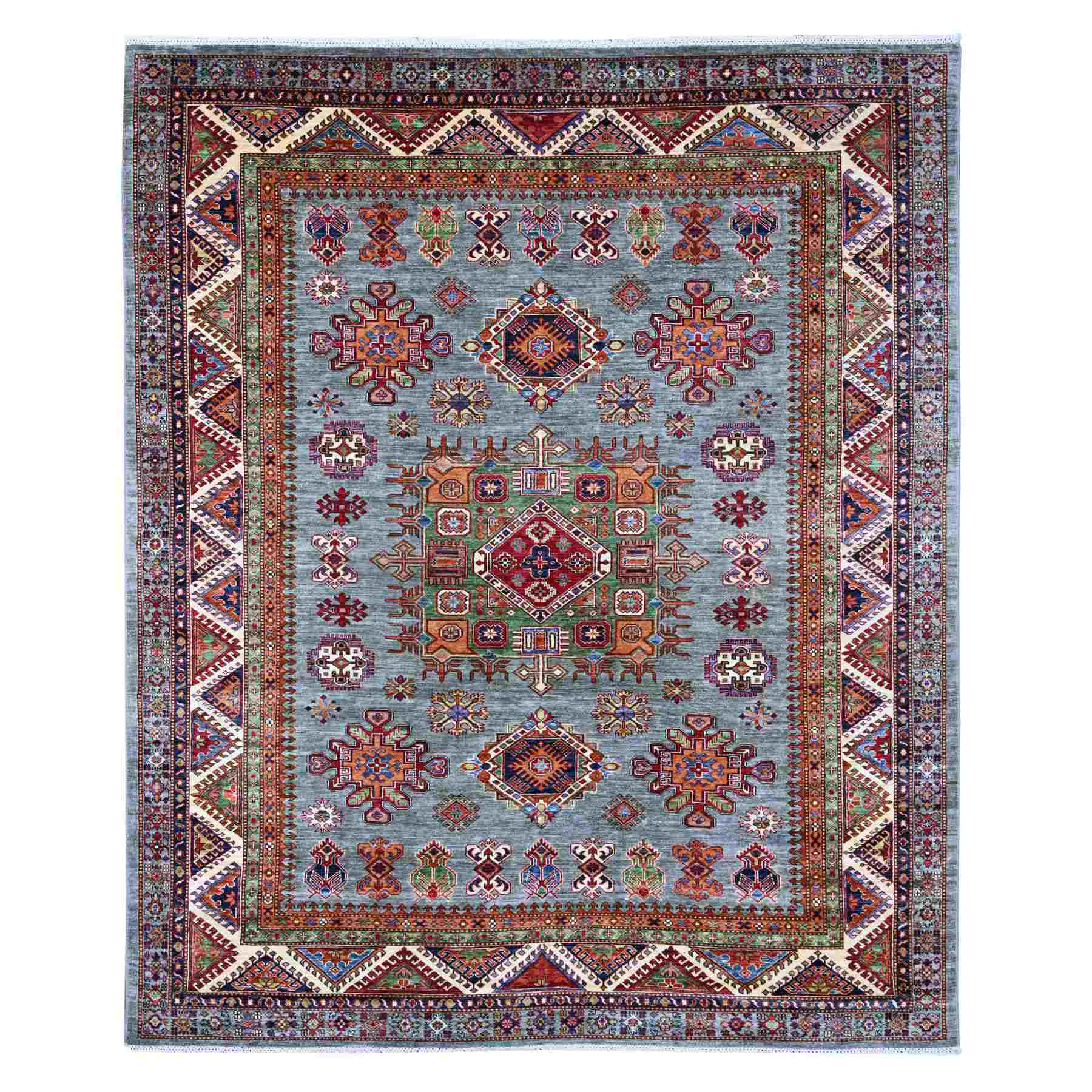 Tribal-Geometric-Hand-Knotted-Rug-106250