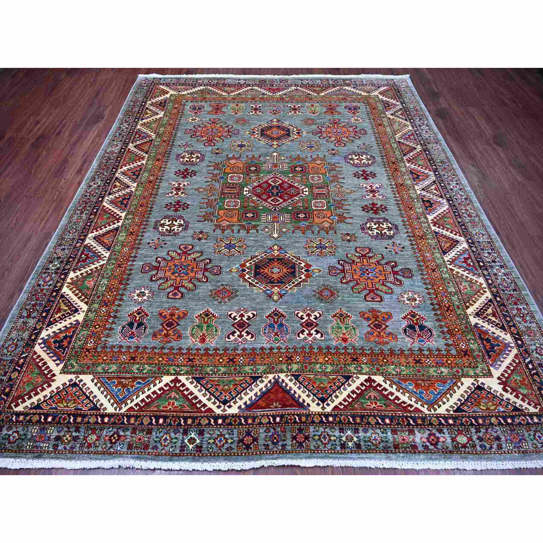 Tribal-Geometric-Hand-Knotted-Rug-106250