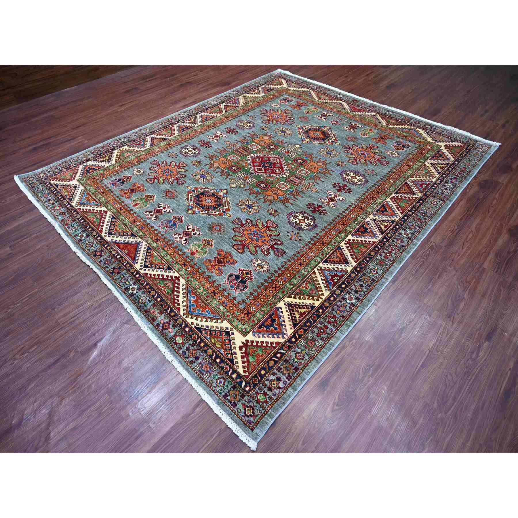 Tribal-Geometric-Hand-Knotted-Rug-106250