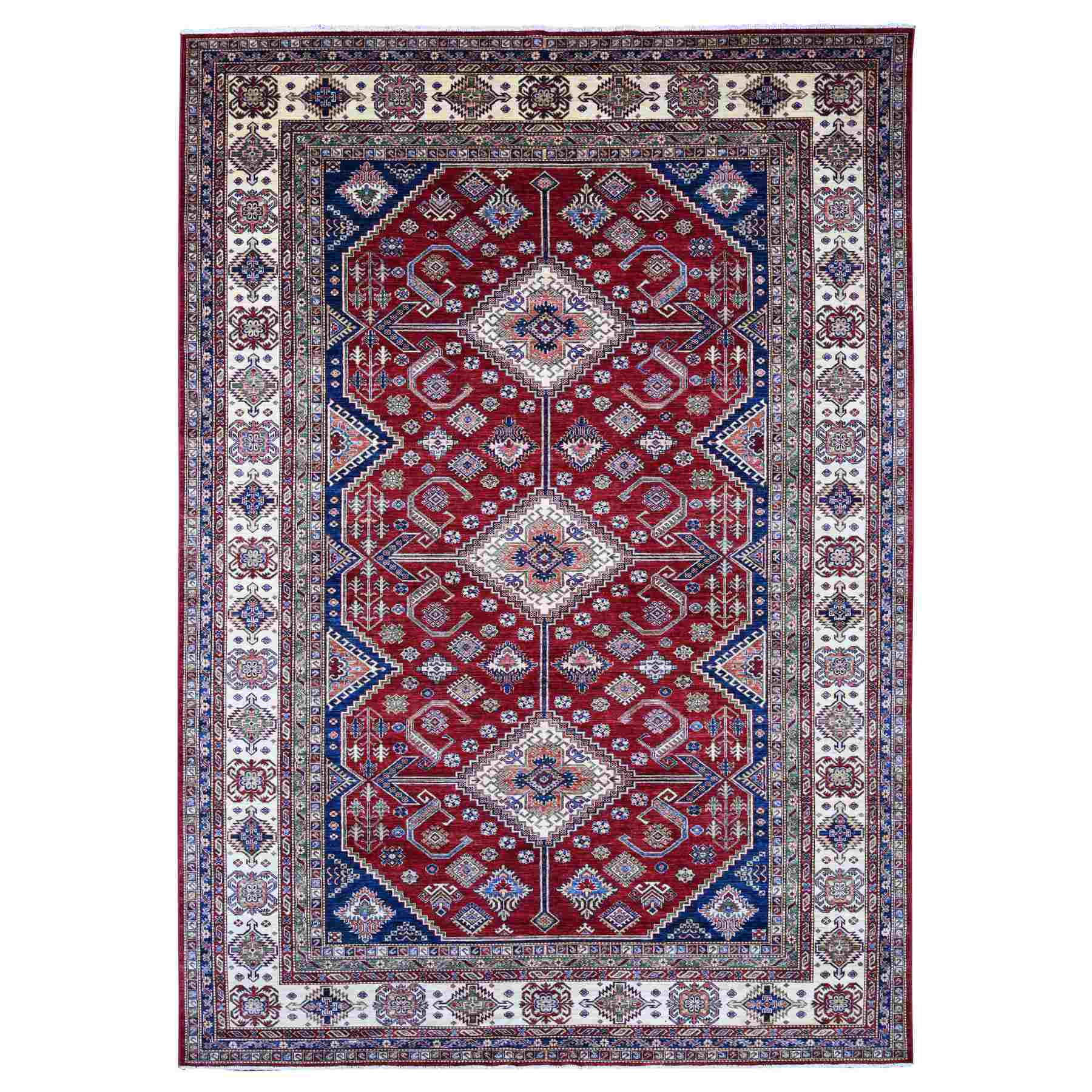 Tribal-Geometric-Hand-Knotted-Rug-106265