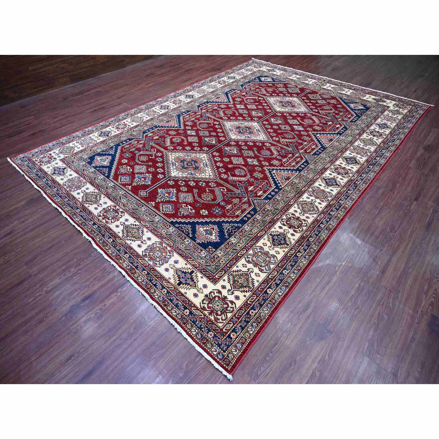 Tribal-Geometric-Hand-Knotted-Rug-106265